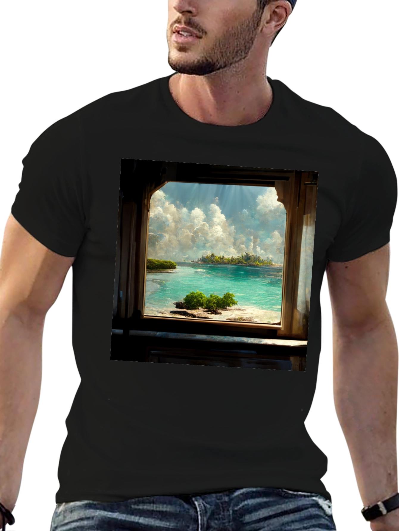 Island View Black Tee