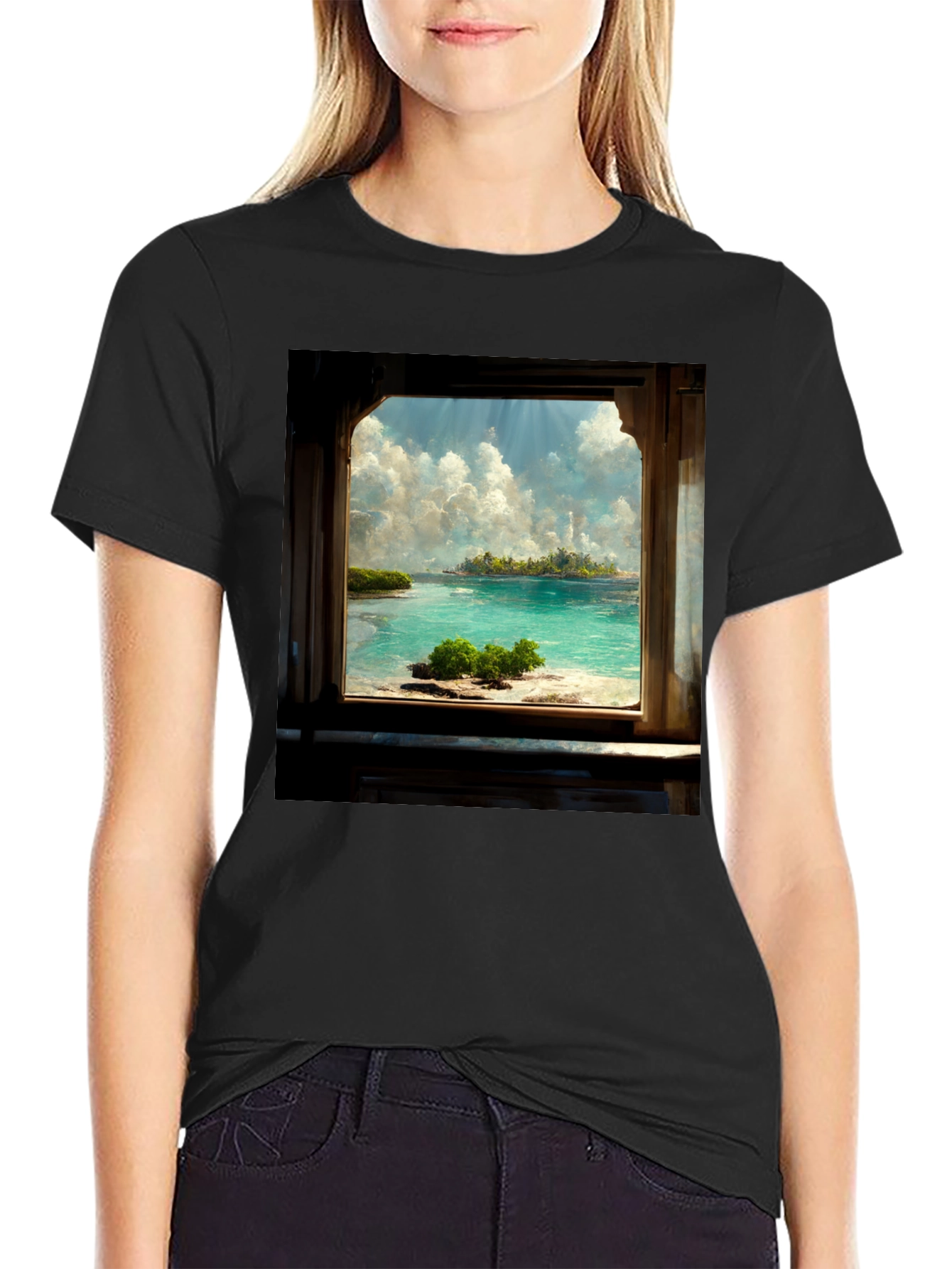 Island View Black Tee