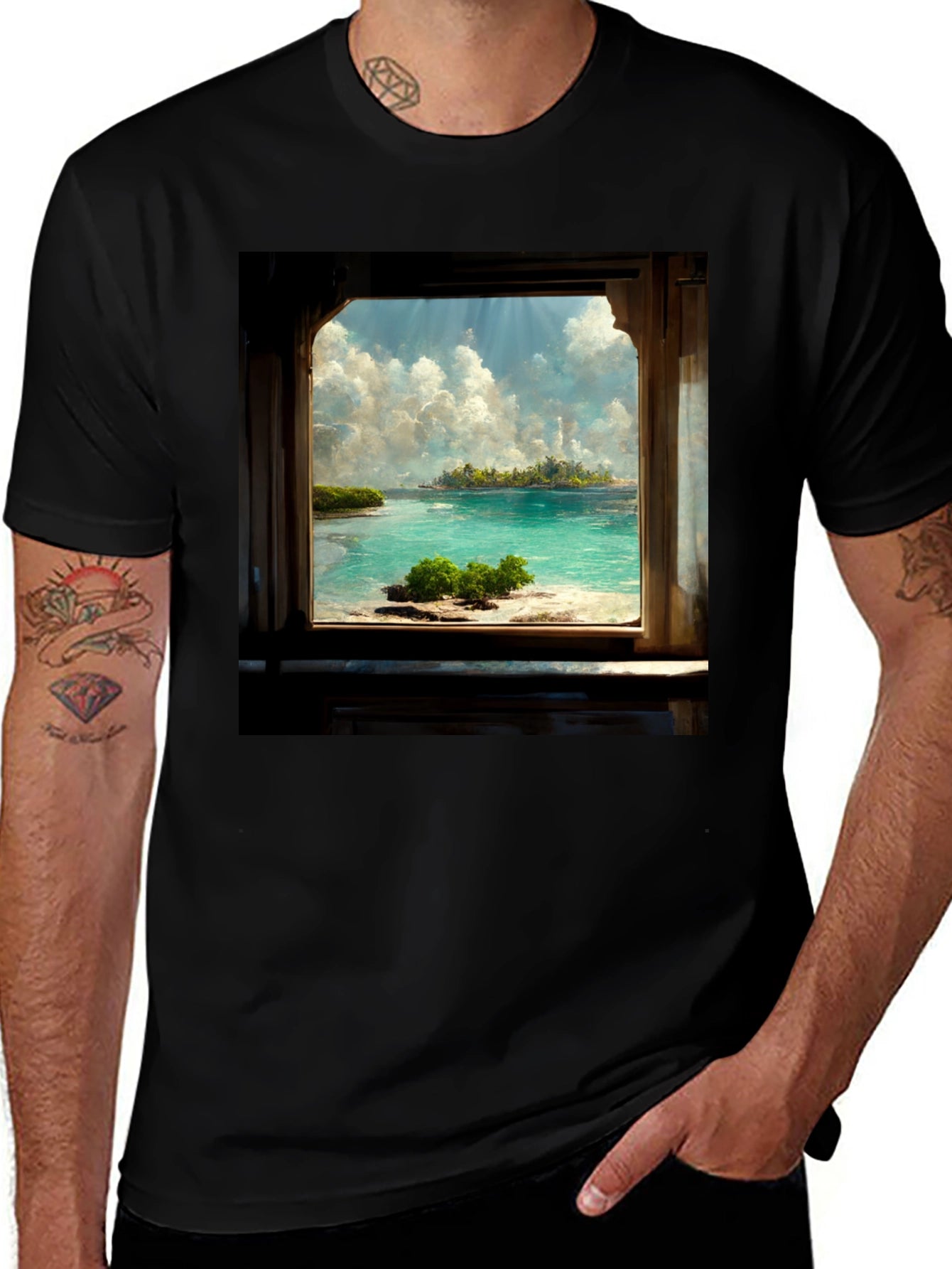 Island View Black Tee