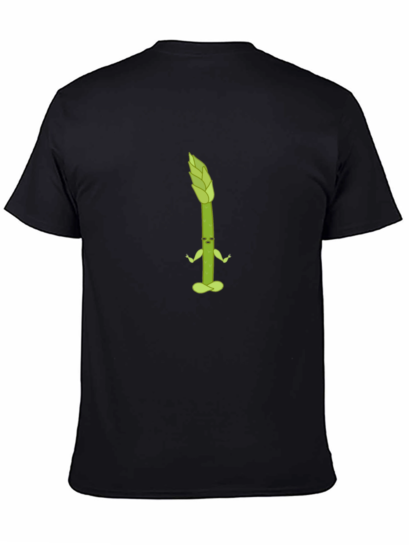 Yoga Asparagus Graphic Tee - Black Cotton T-Shirt