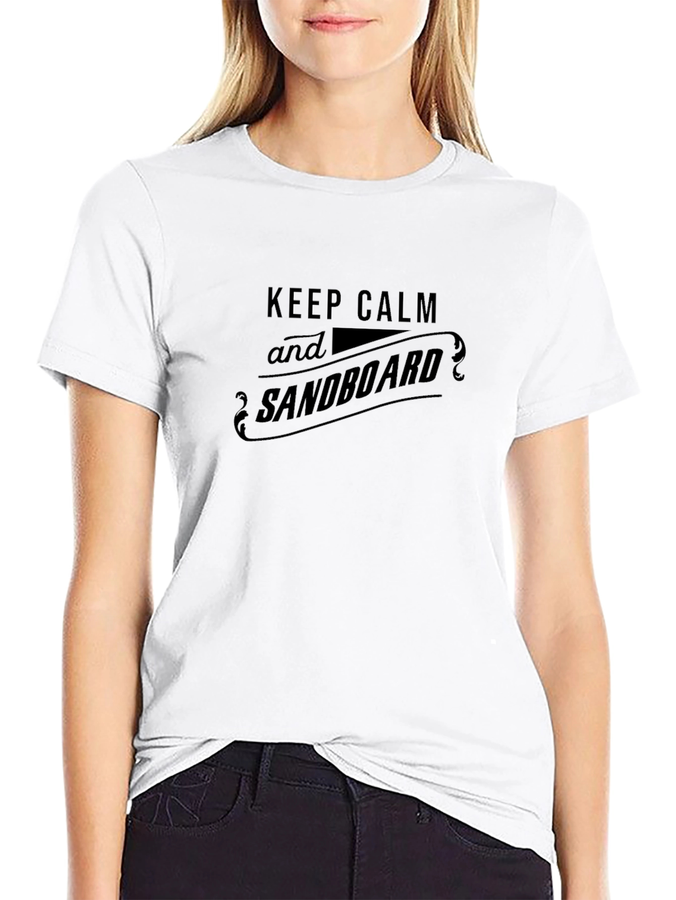 Keep Calm and Sandboard Black Graphic Tee