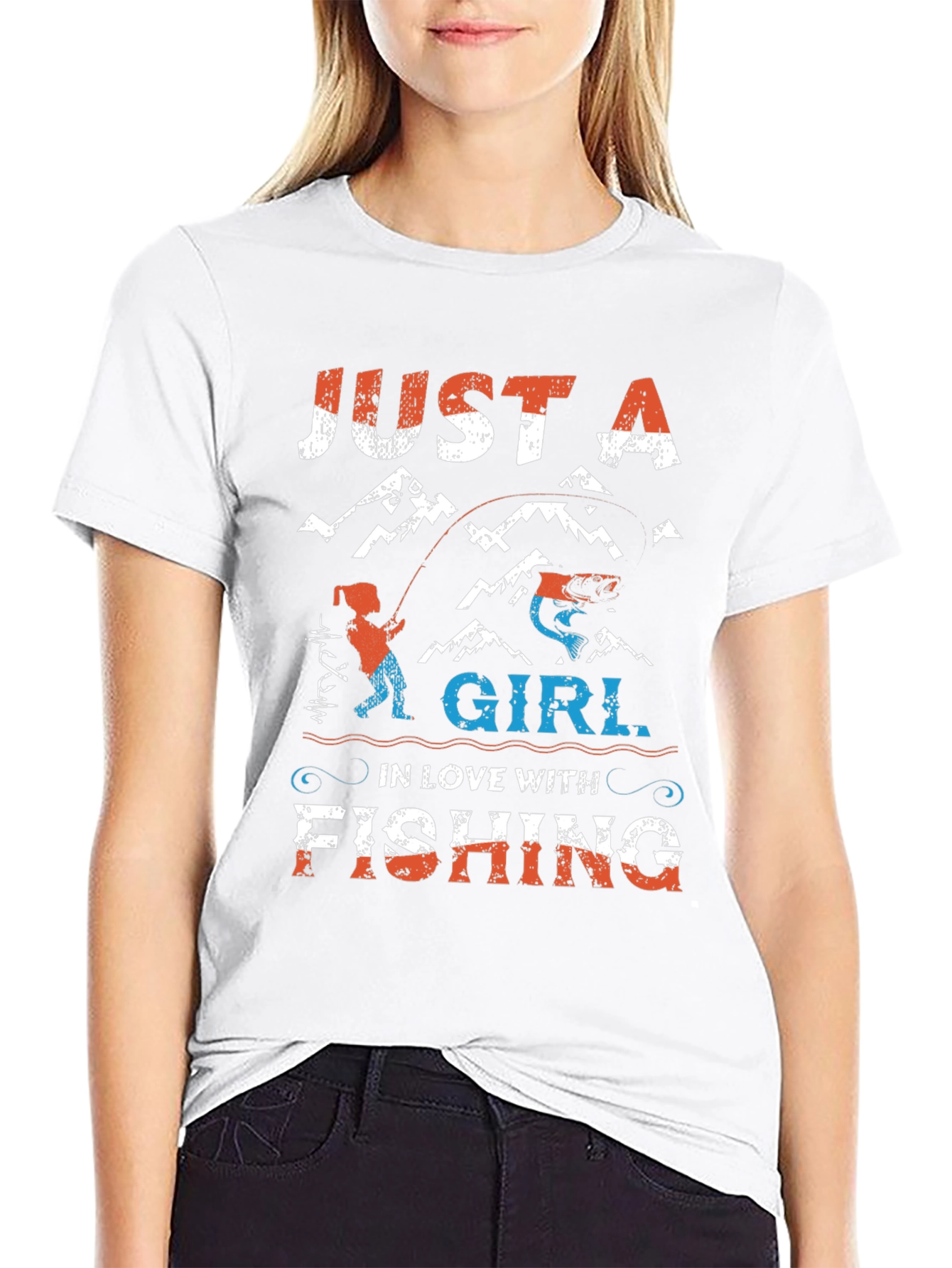Just A Girl In Love With Fishing Graphic Tee