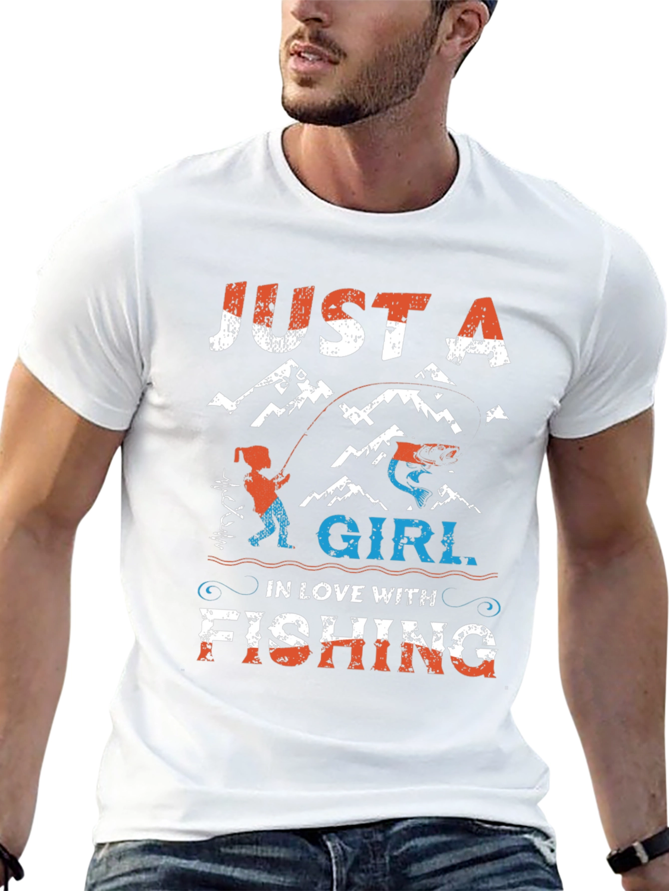 Just A Girl In Love With Fishing Graphic Tee