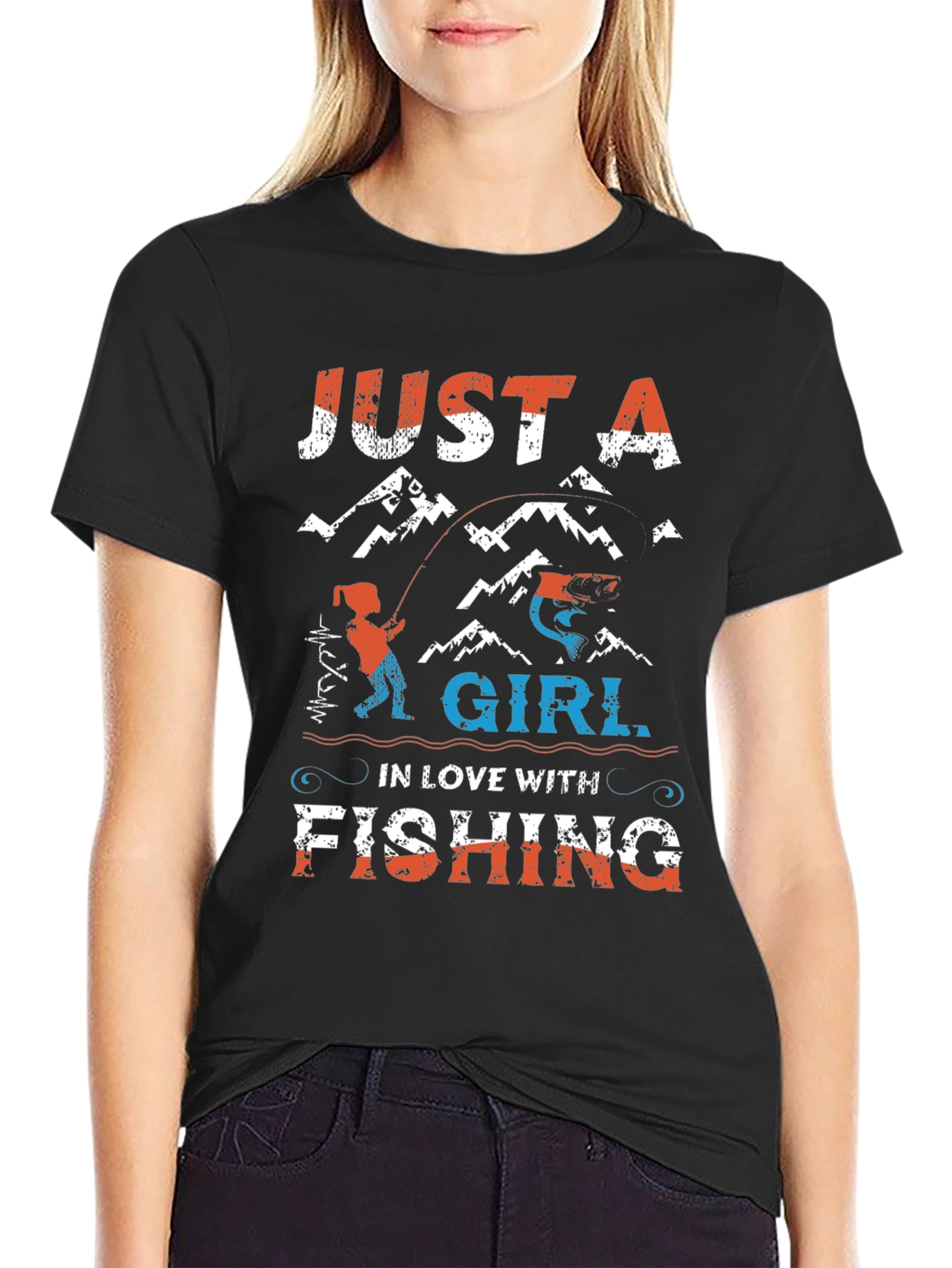 Just A Girl In Love With Fishing Graphic Tee