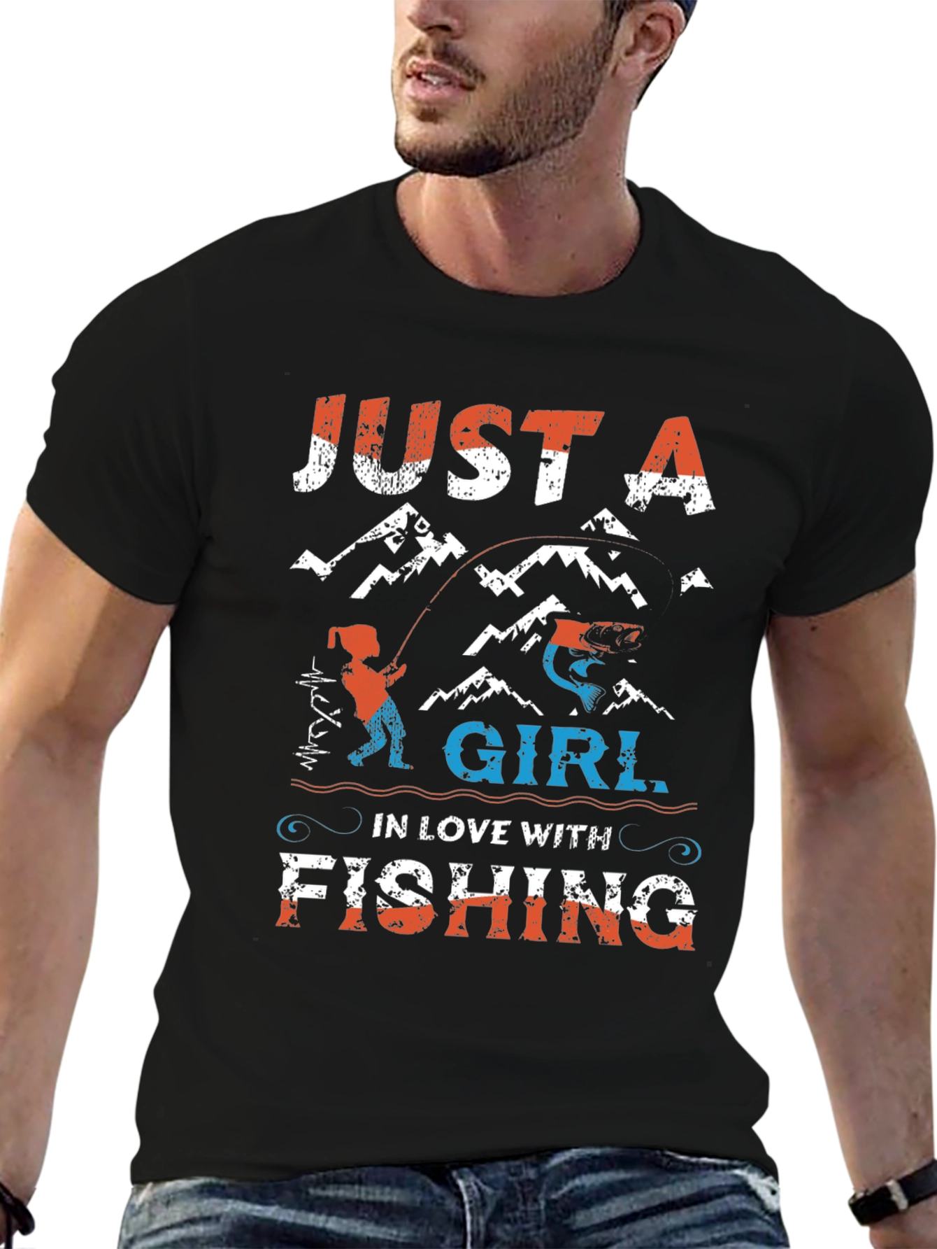 Just A Girl In Love With Fishing Graphic Tee