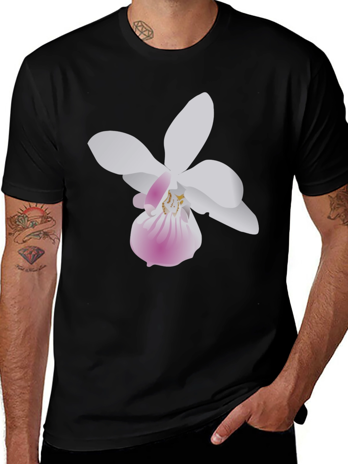 Floral Graphic Tee - Black Unisex T-Shirt