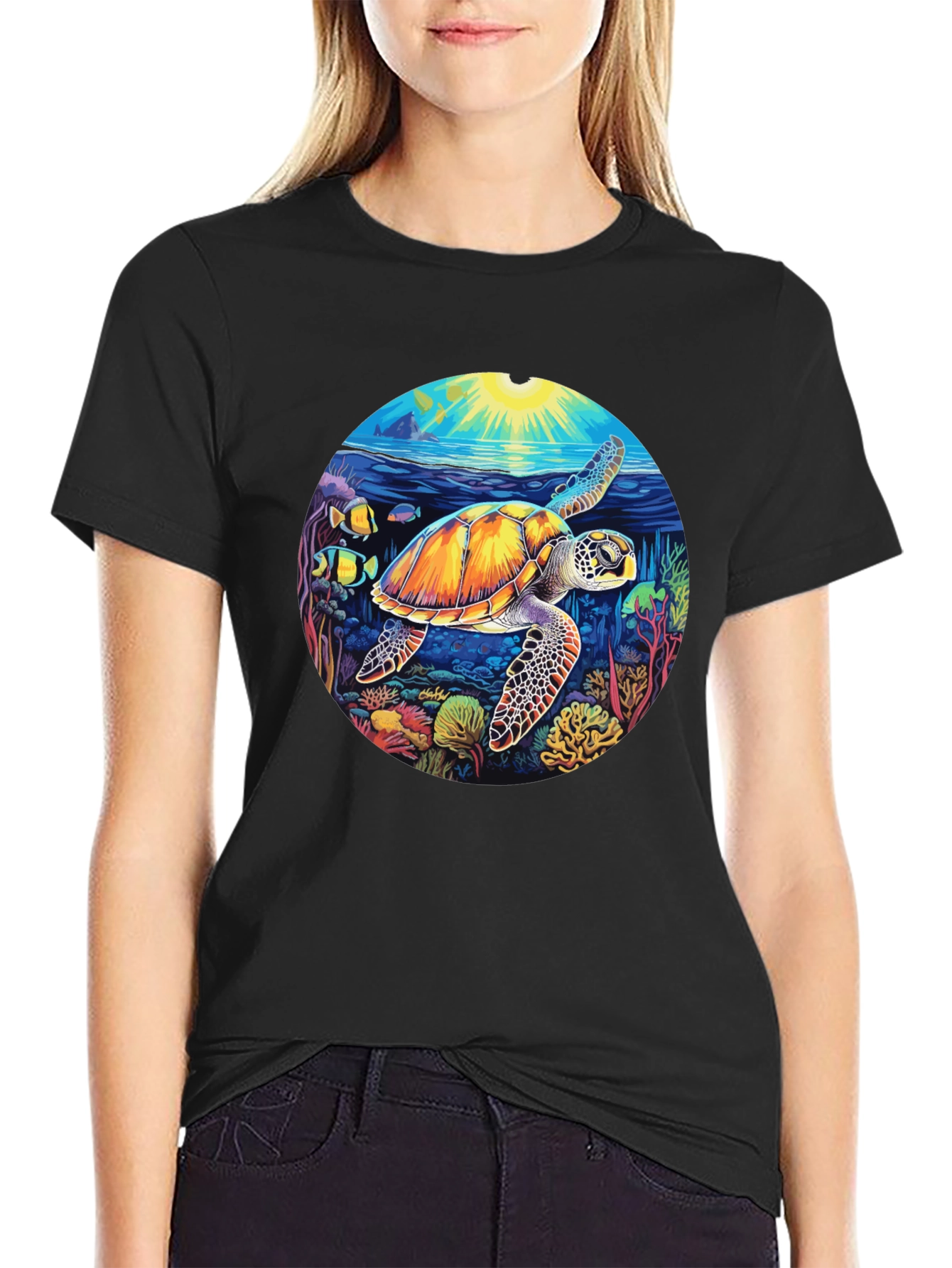Turtle Reef Graphic Tee - Black