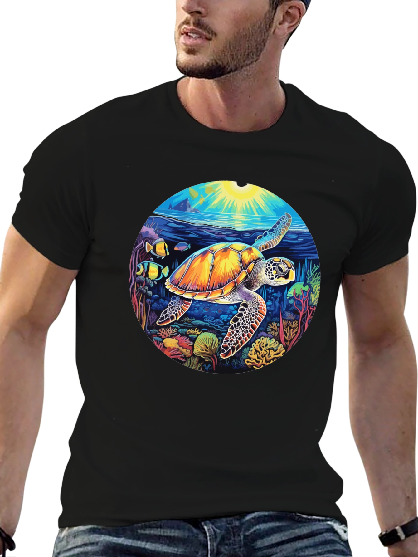 Turtle Reef Graphic Tee - Black