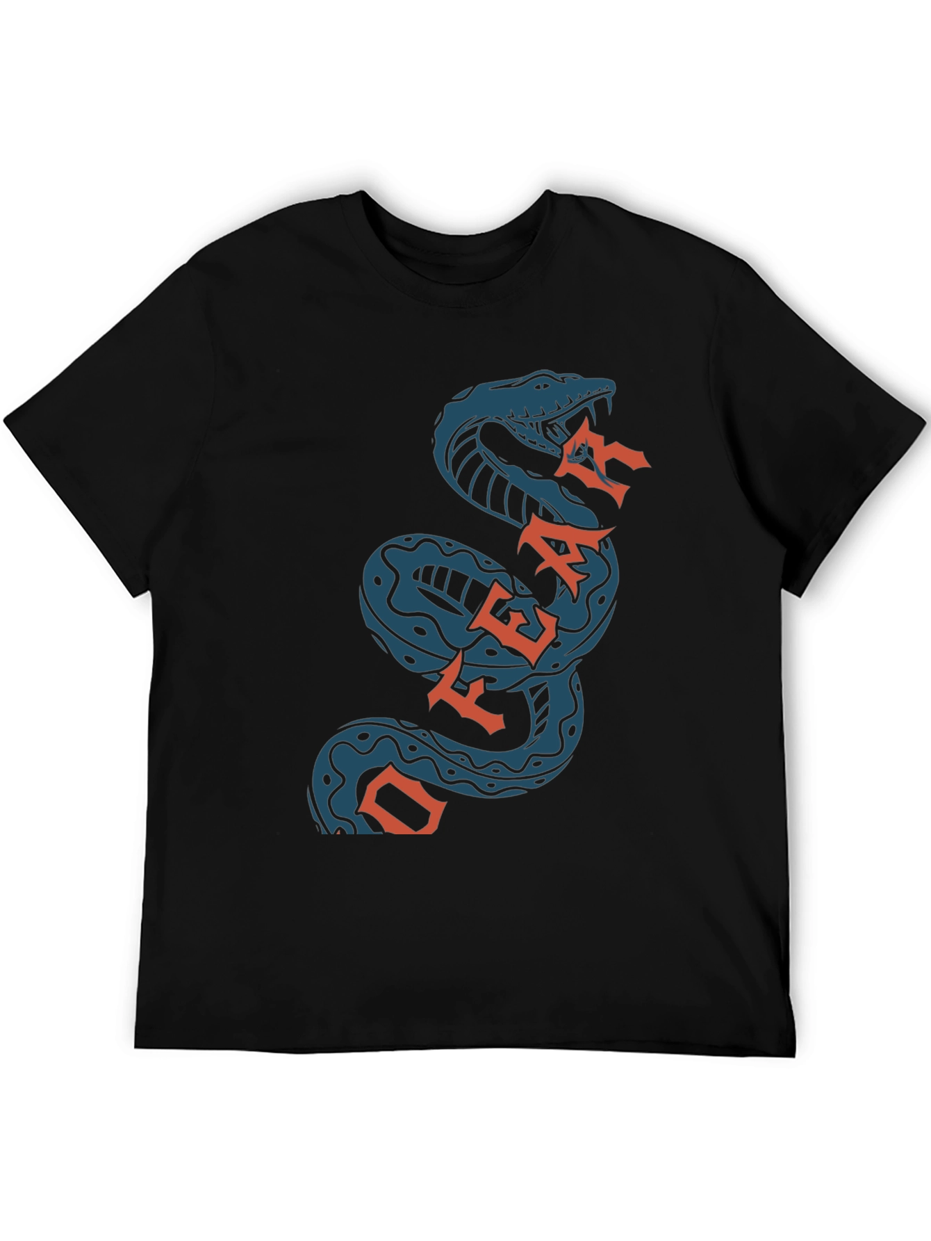 Off Fear Snake T-Shirt - Black Cotton Graphic Tee