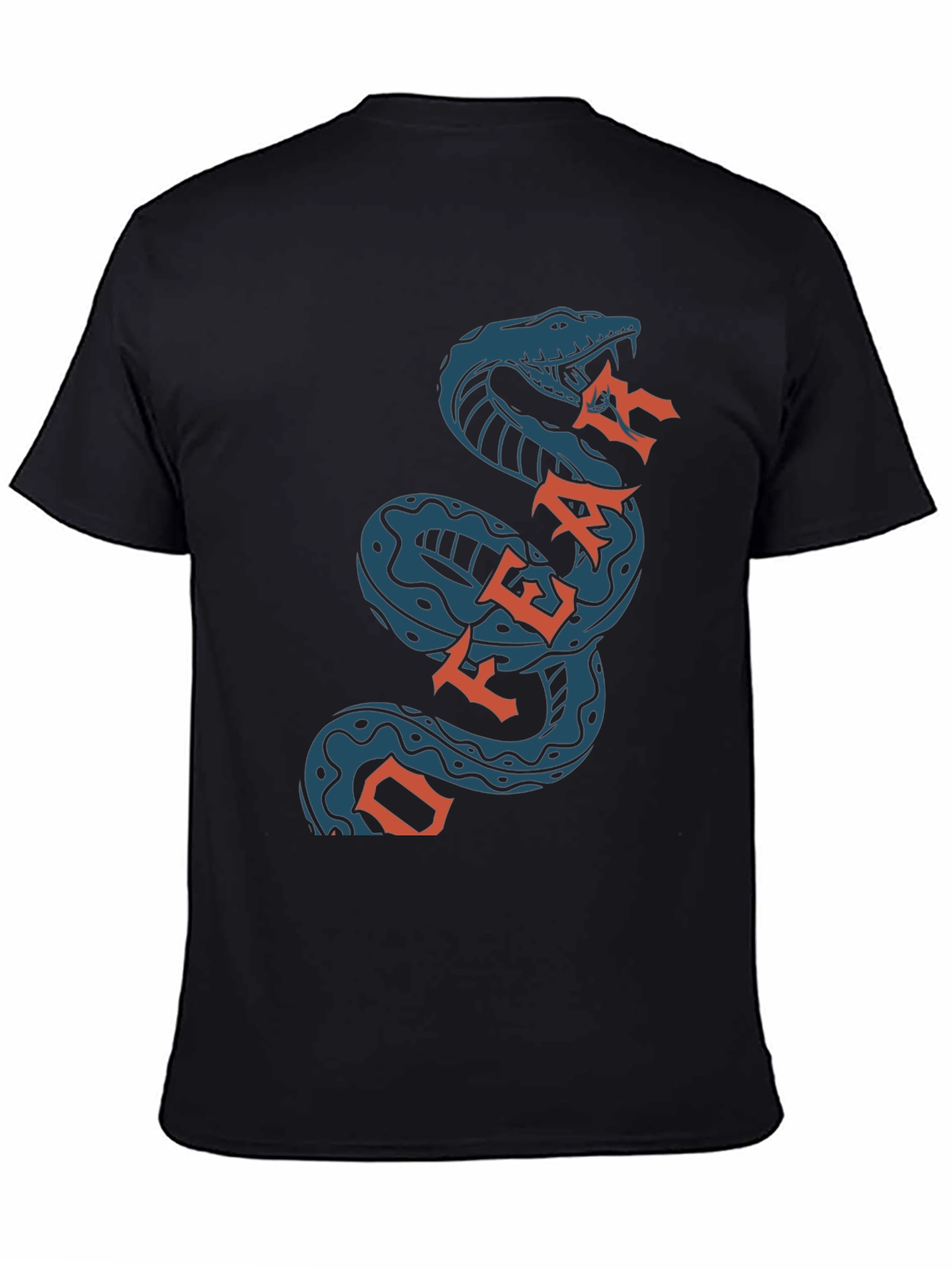 Off Fear Snake T-Shirt - Black Cotton Graphic Tee