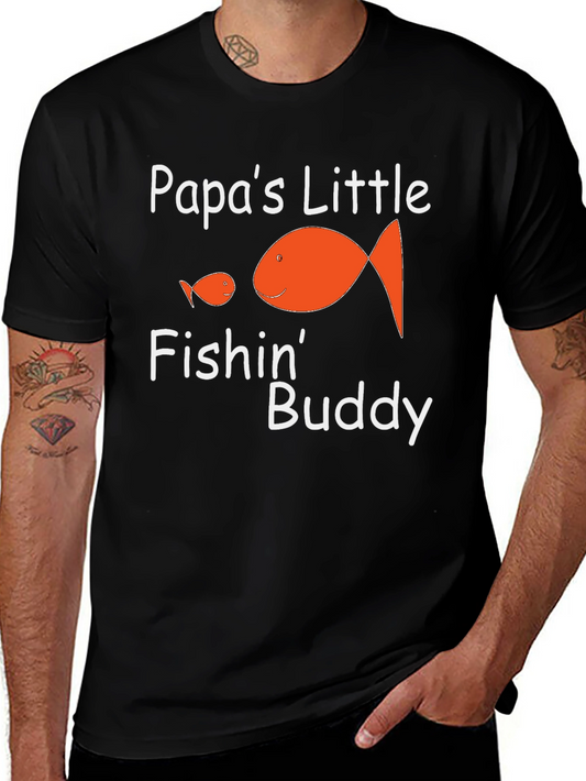 Papas Little Fishin Buddy Graphic T-Shirt