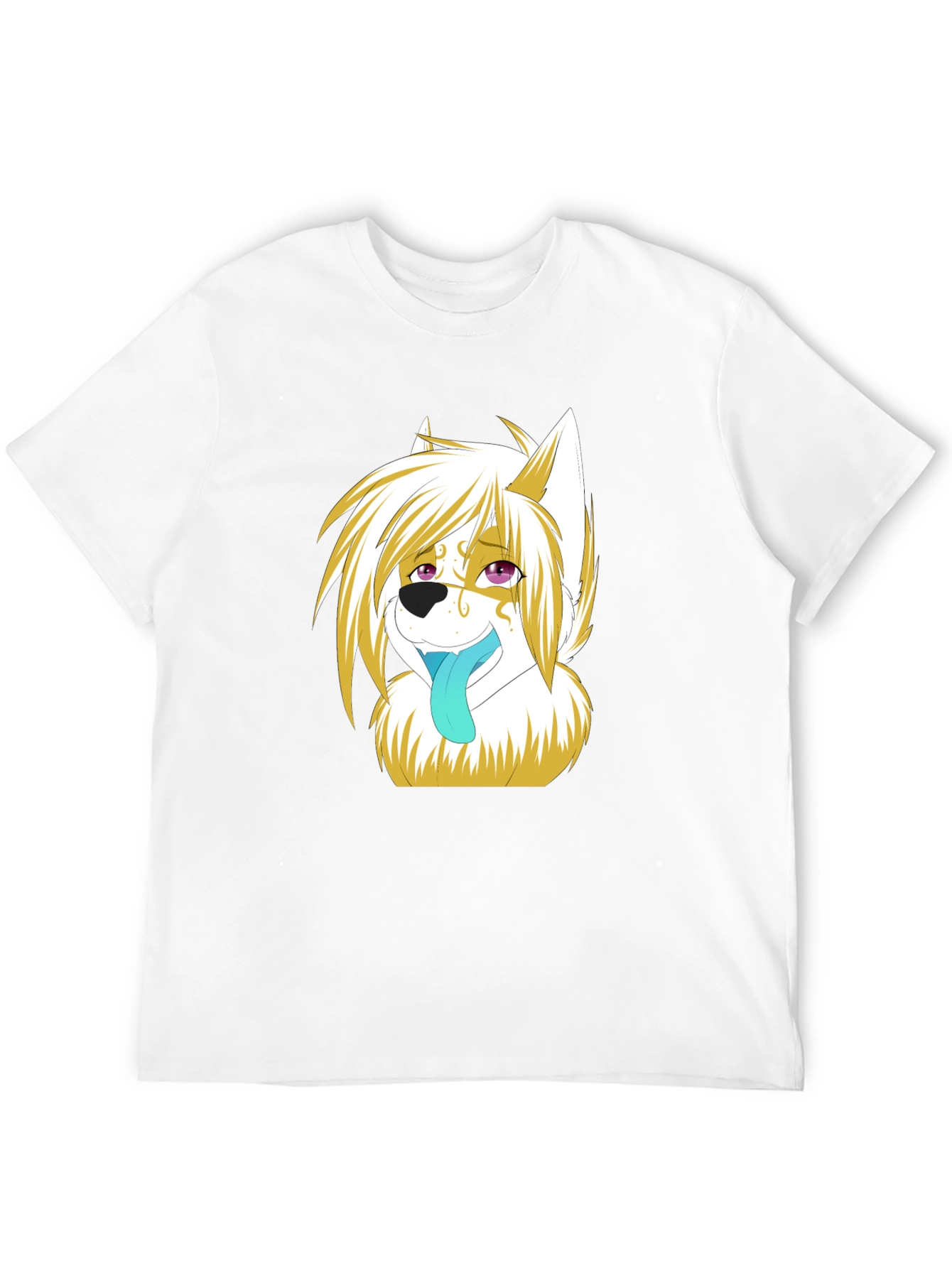 Anime Wolf Graphic Black T-Shirt