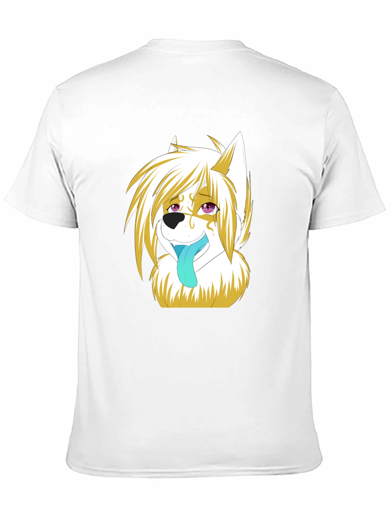 Anime Wolf Graphic Black T-Shirt