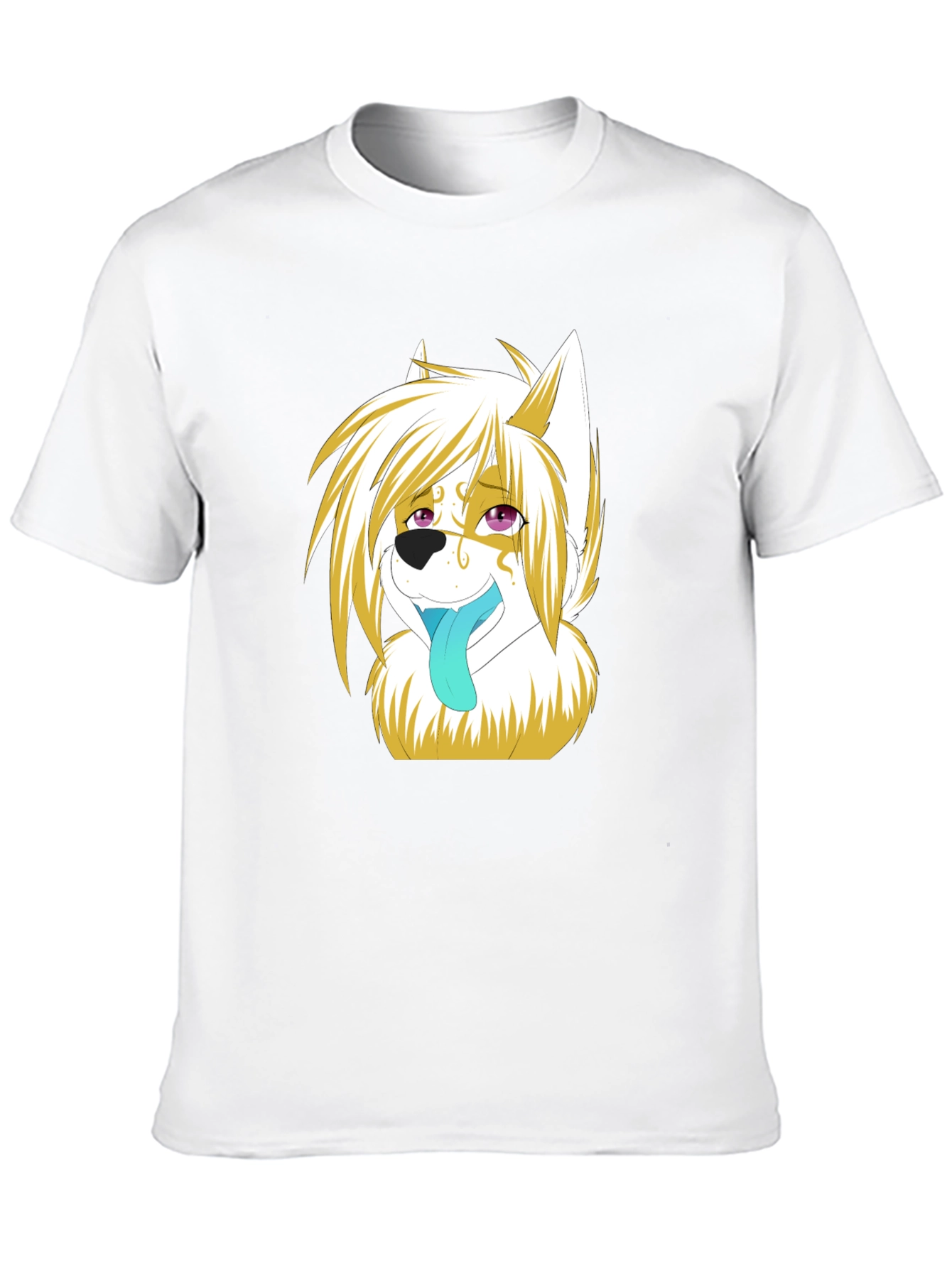 Anime Wolf Graphic Black T-Shirt