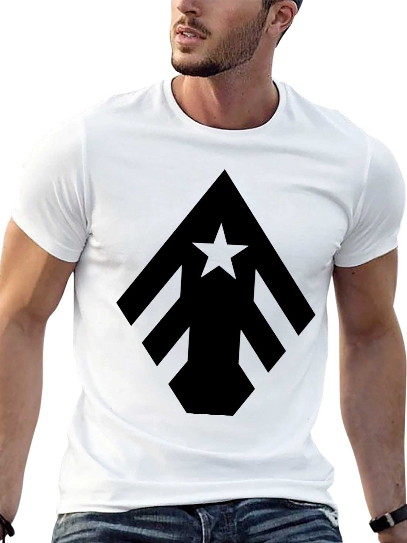 Geometric Star Arrow Black T-Shirt