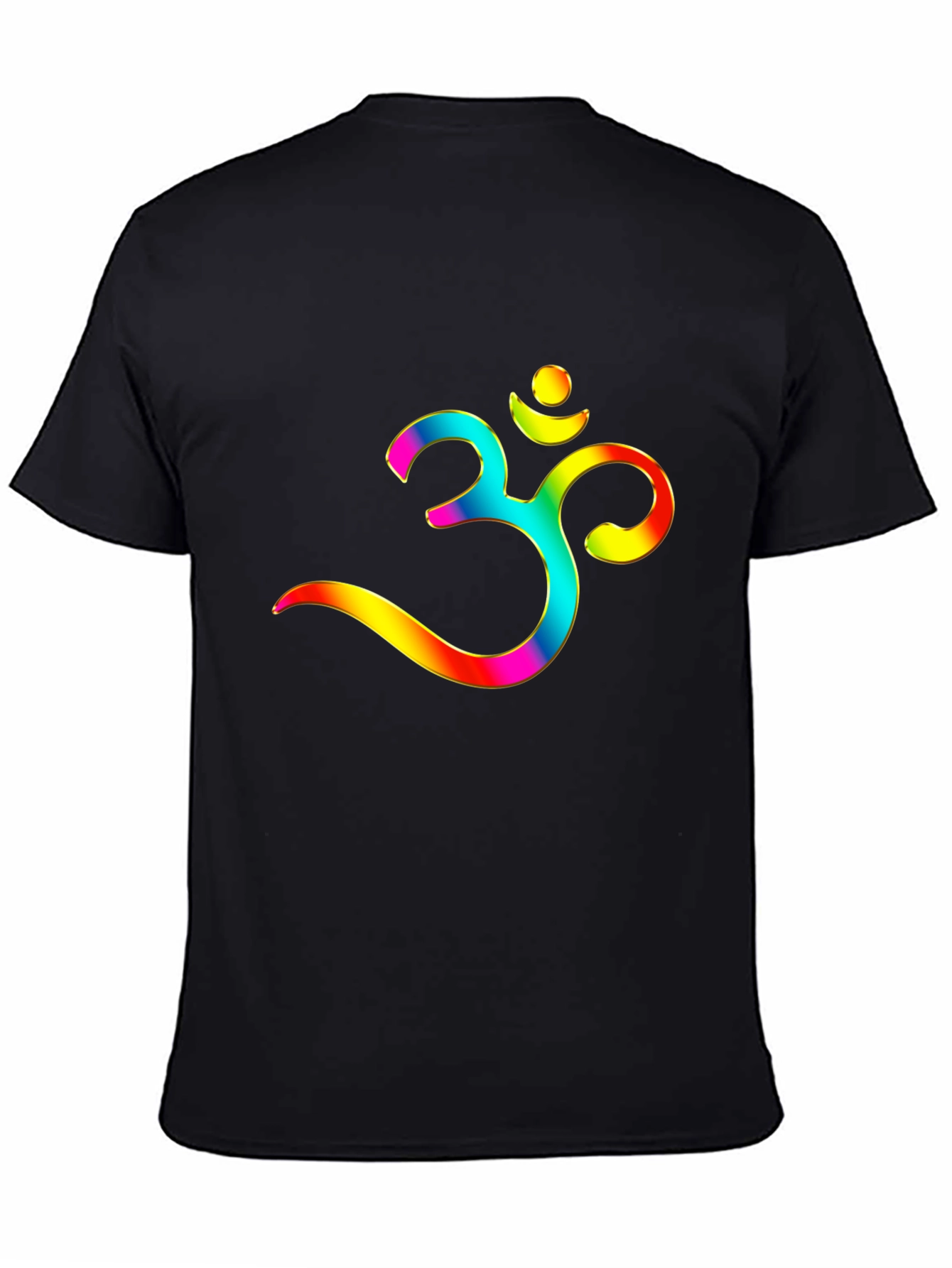 Om Symbol Graphic Tee - Rainbow Print Casual Style