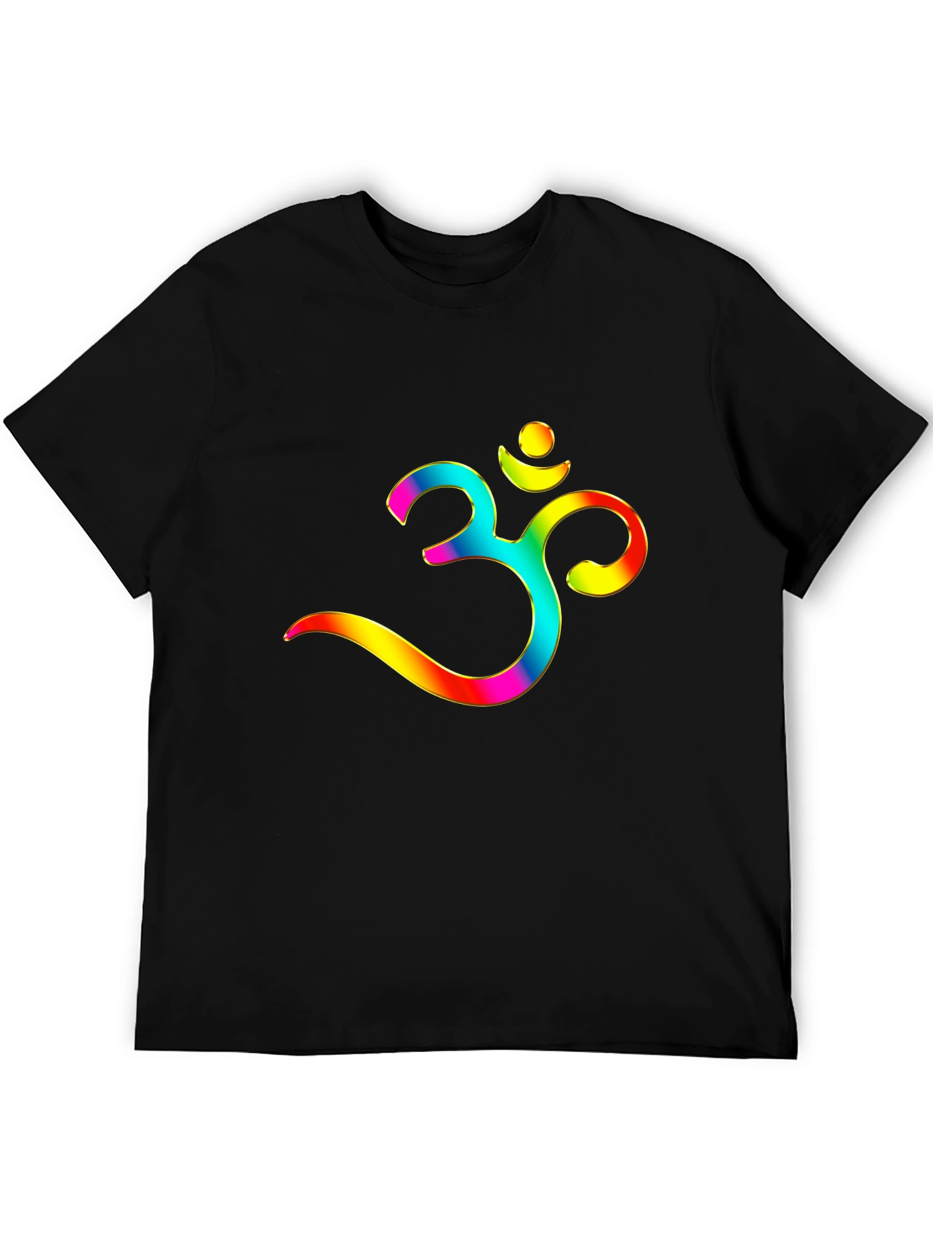 Om Symbol Graphic Tee - Rainbow Print Casual Style