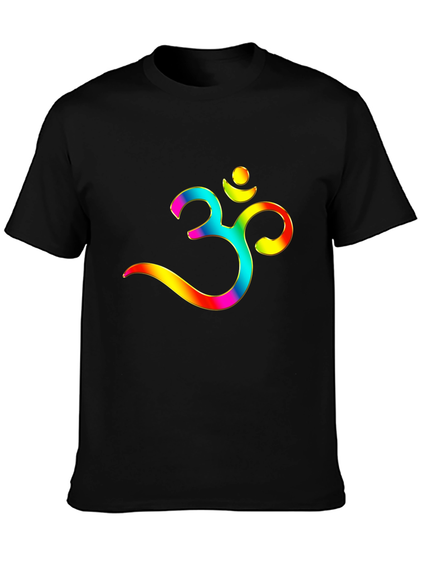 Om Symbol Graphic Tee - Rainbow Print Casual Style