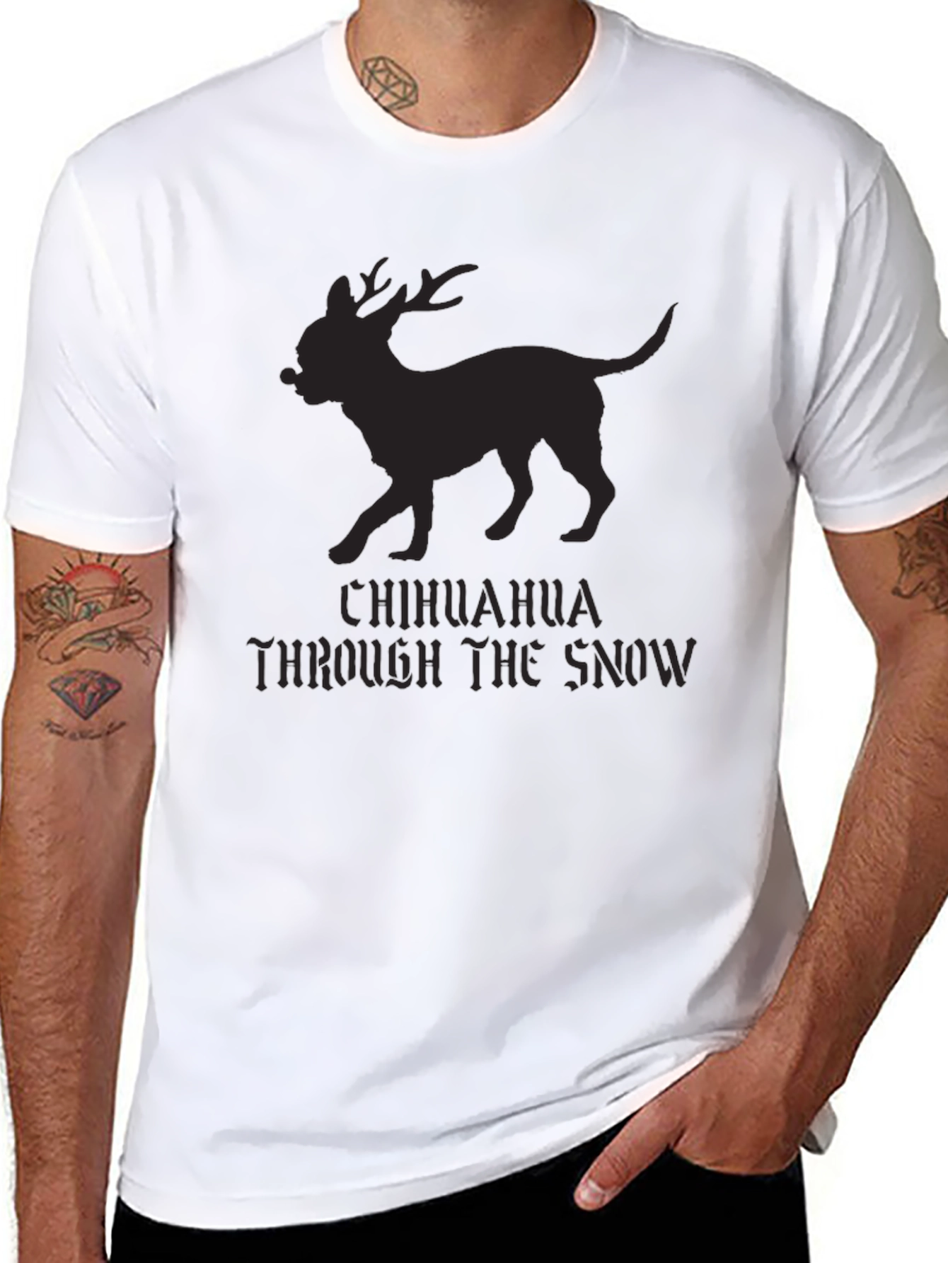 Chihuahua Through the Snow Novelty T-Shirt