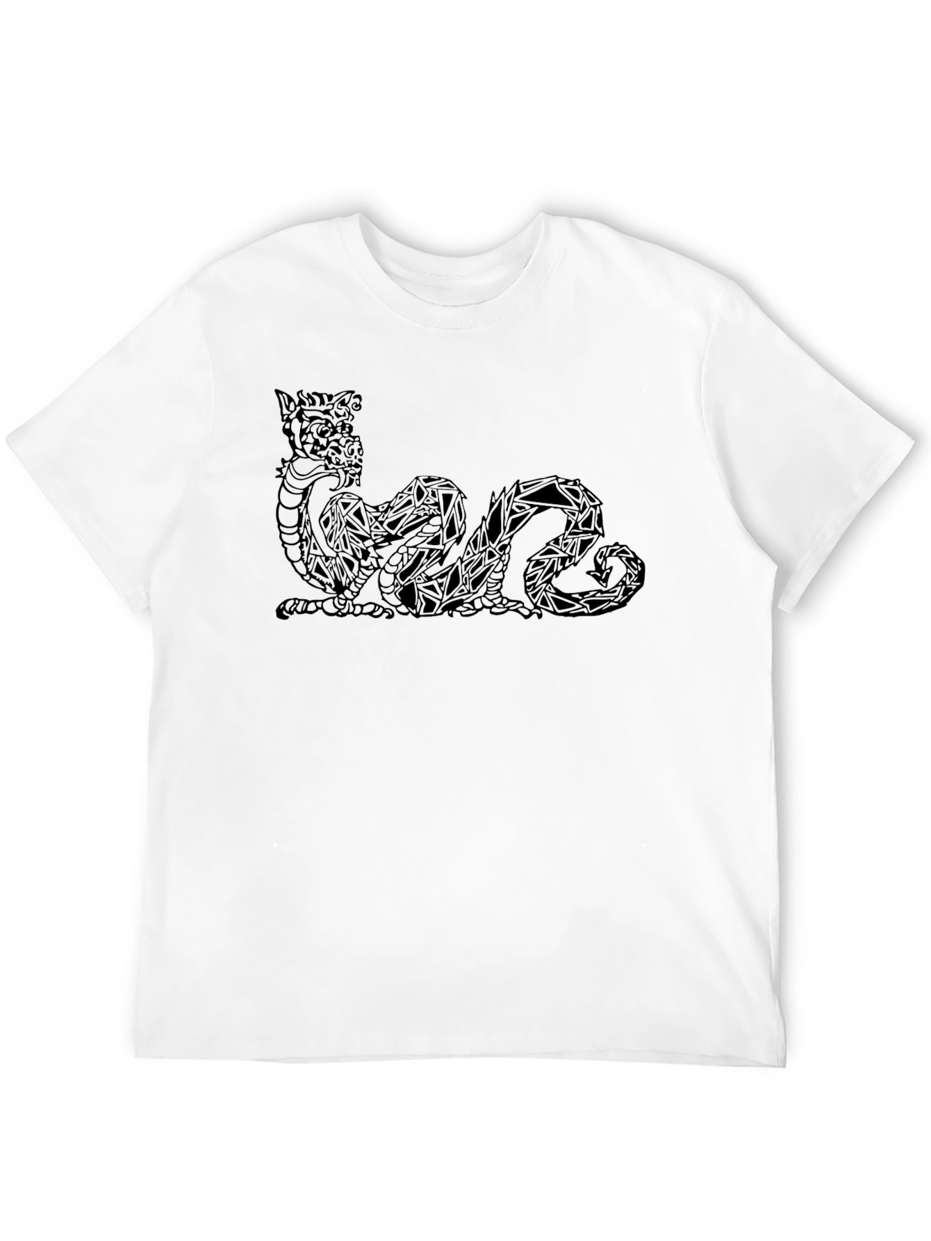 Geometric Dragon Graphic T-Shirt