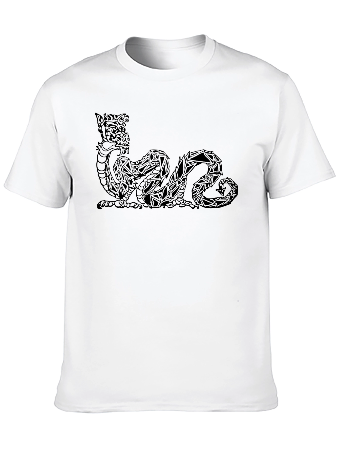 Geometric Dragon Graphic T-Shirt