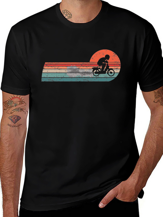 Retro Motorcycle Sunset Graphic Tee