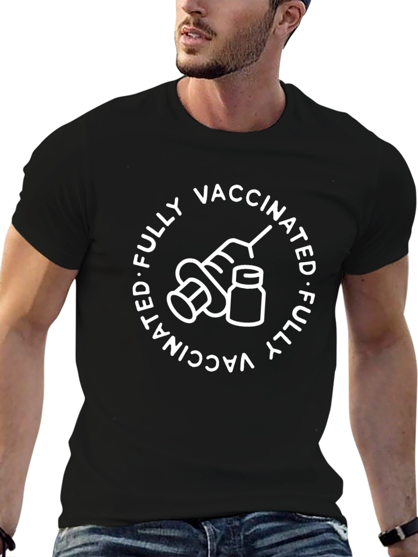 Fully Vaccinated Graphic Tee - Black