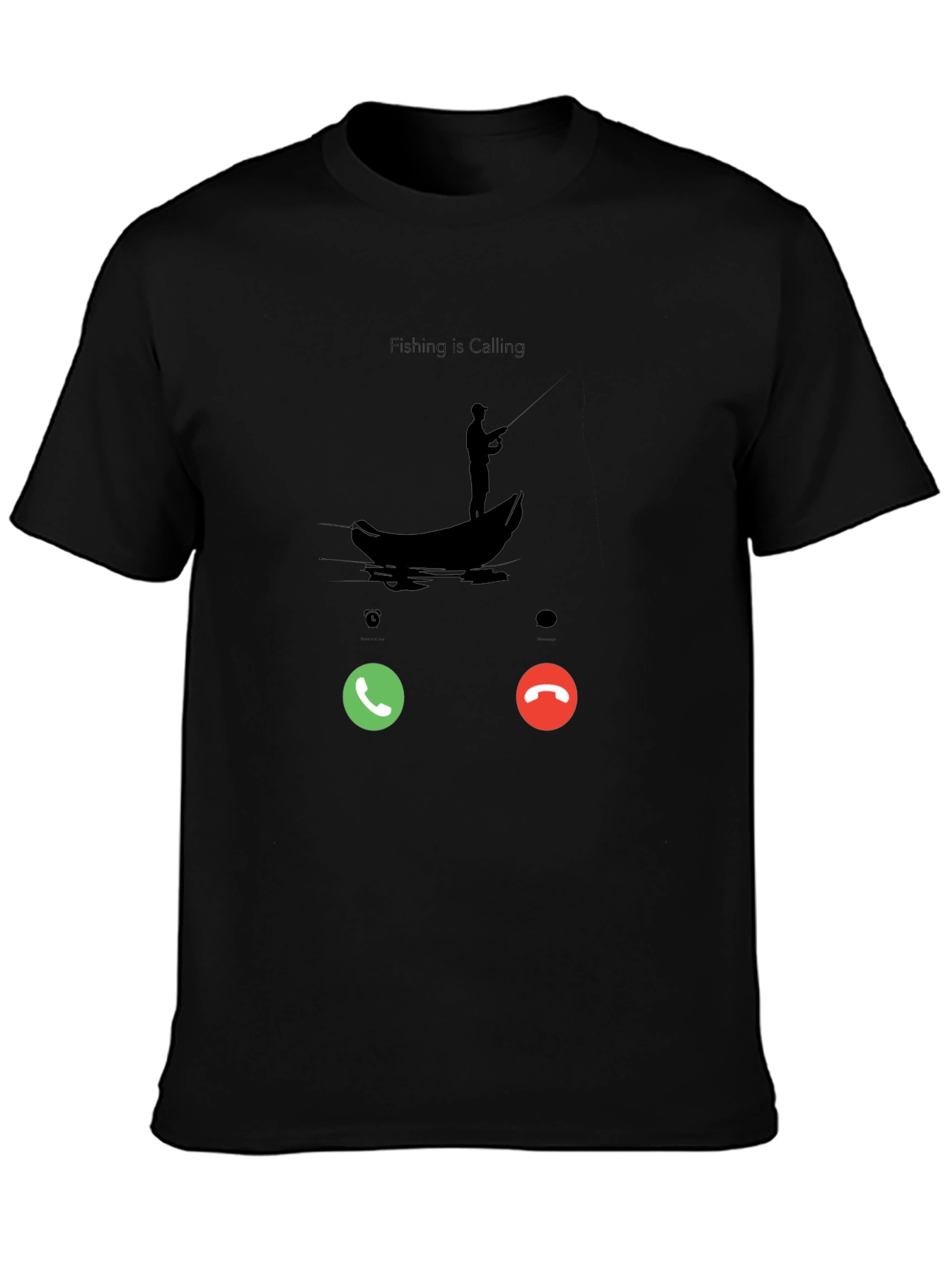 Fishing is Calling Black T-Shirt