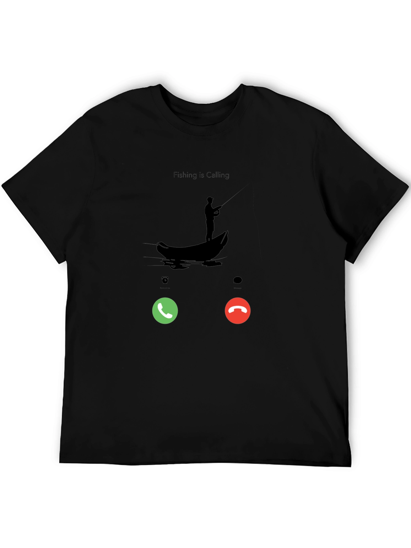 Fishing is Calling Black T-Shirt