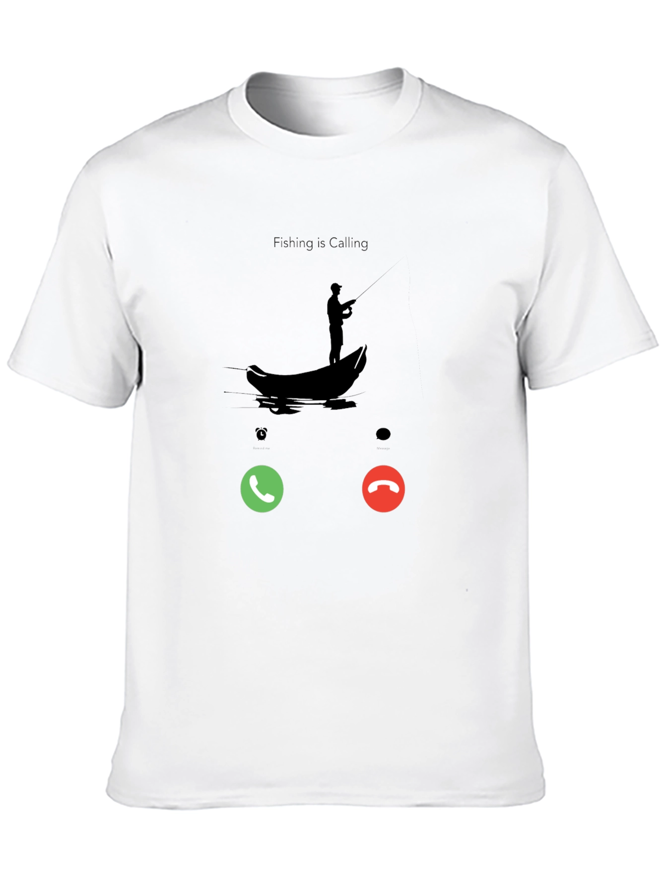Fishing is Calling Black T-Shirt