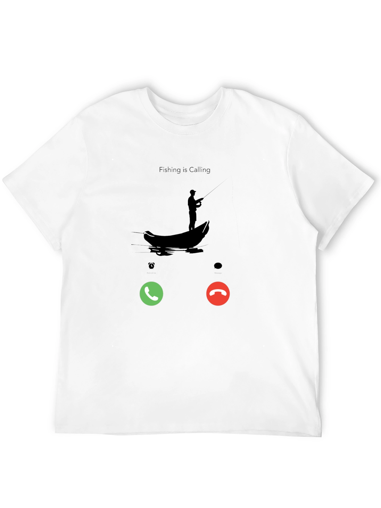 Fishing is Calling Black T-Shirt