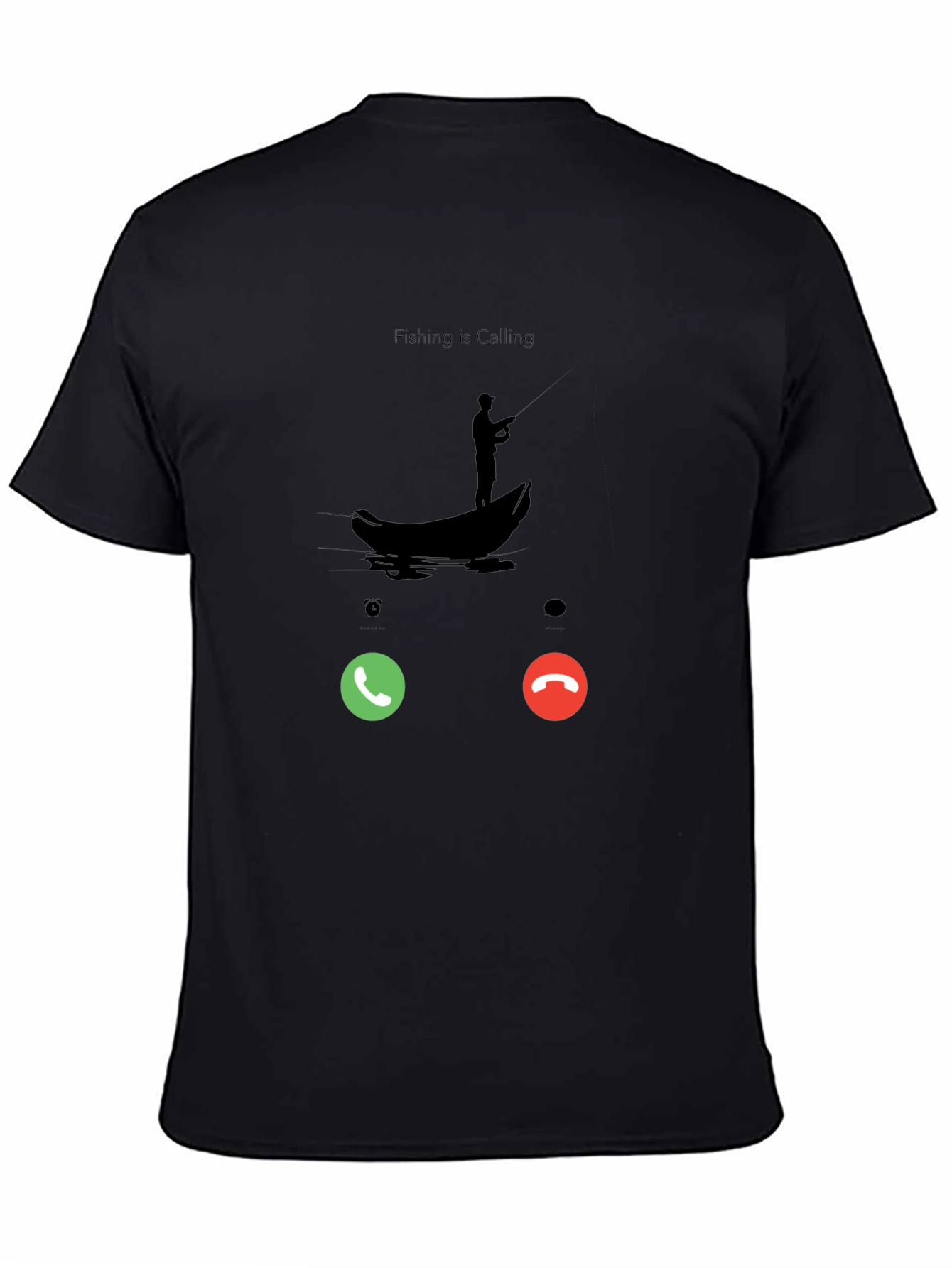 Fishing is Calling Black T-Shirt
