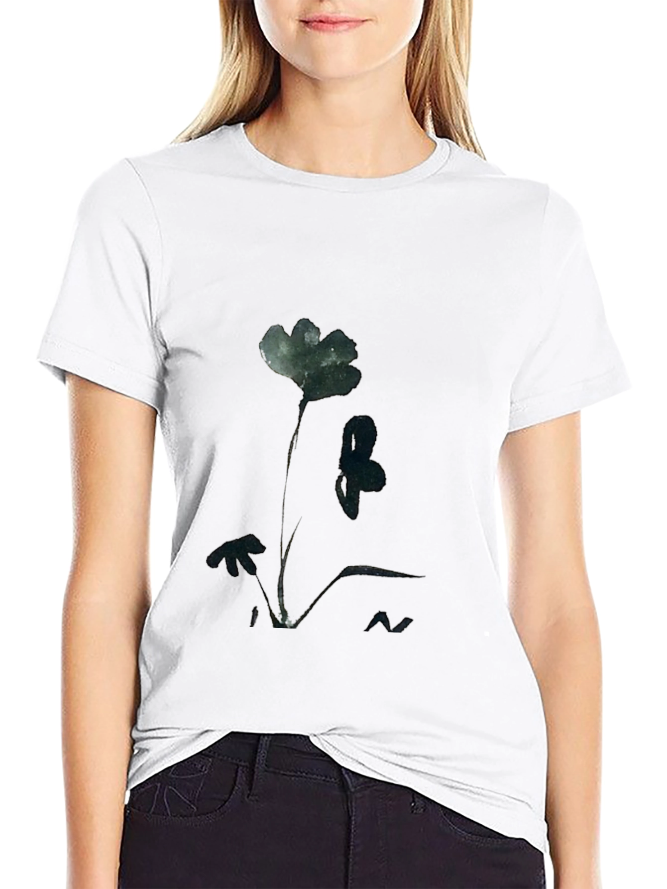 Nature Print Black Tee