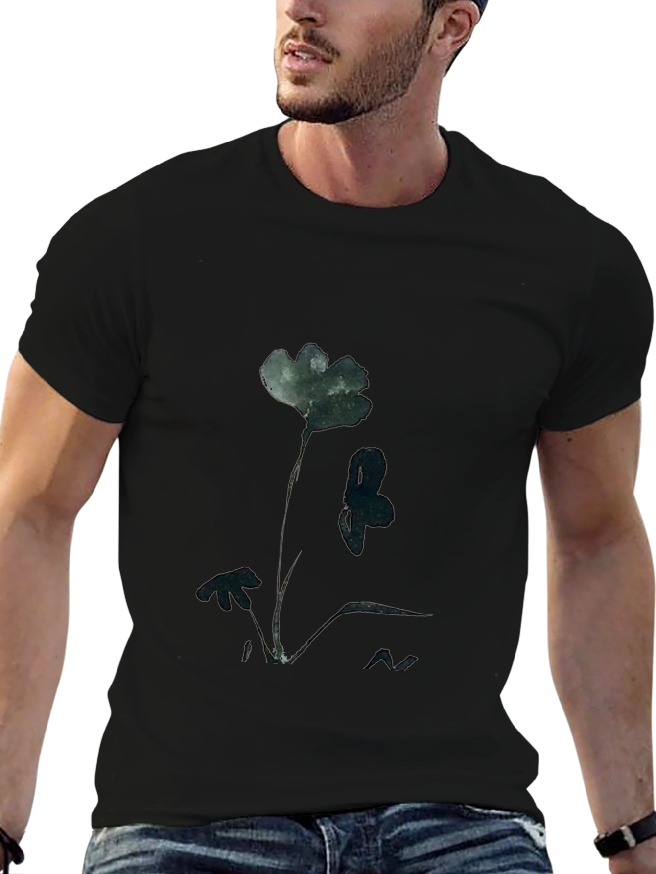 Nature Print Black Tee