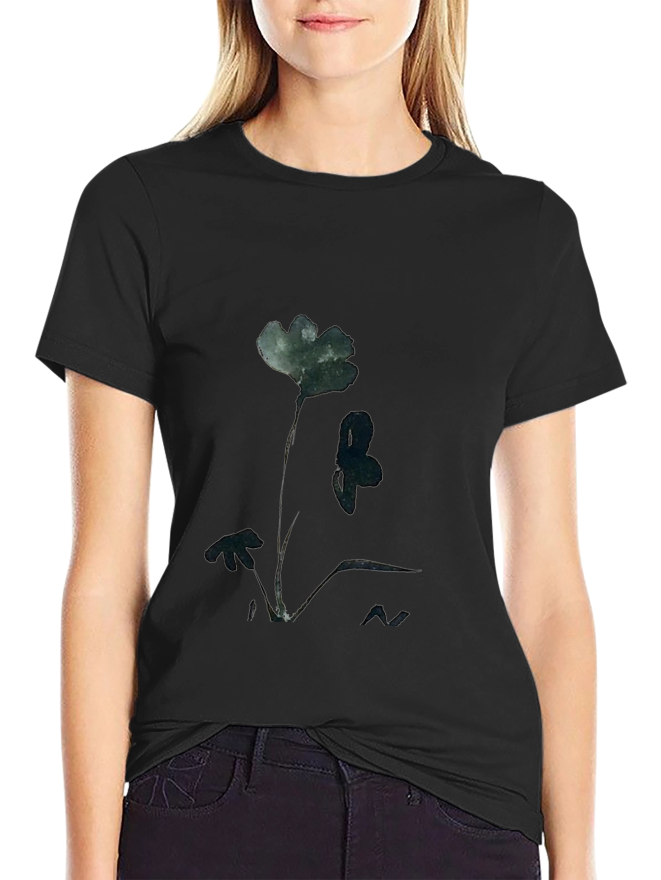 Nature Print Black Tee
