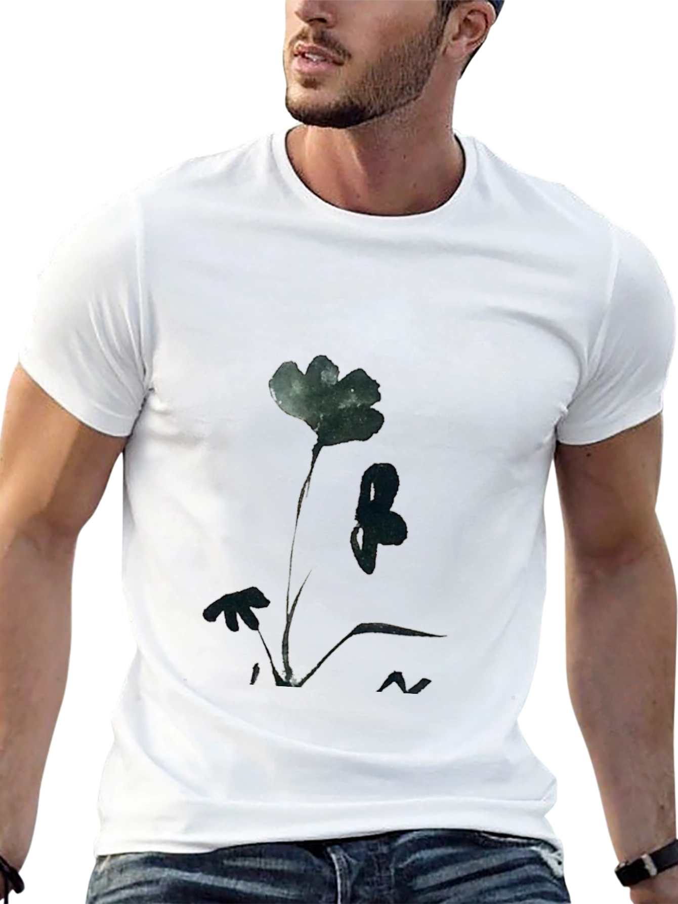 Nature Print Black Tee
