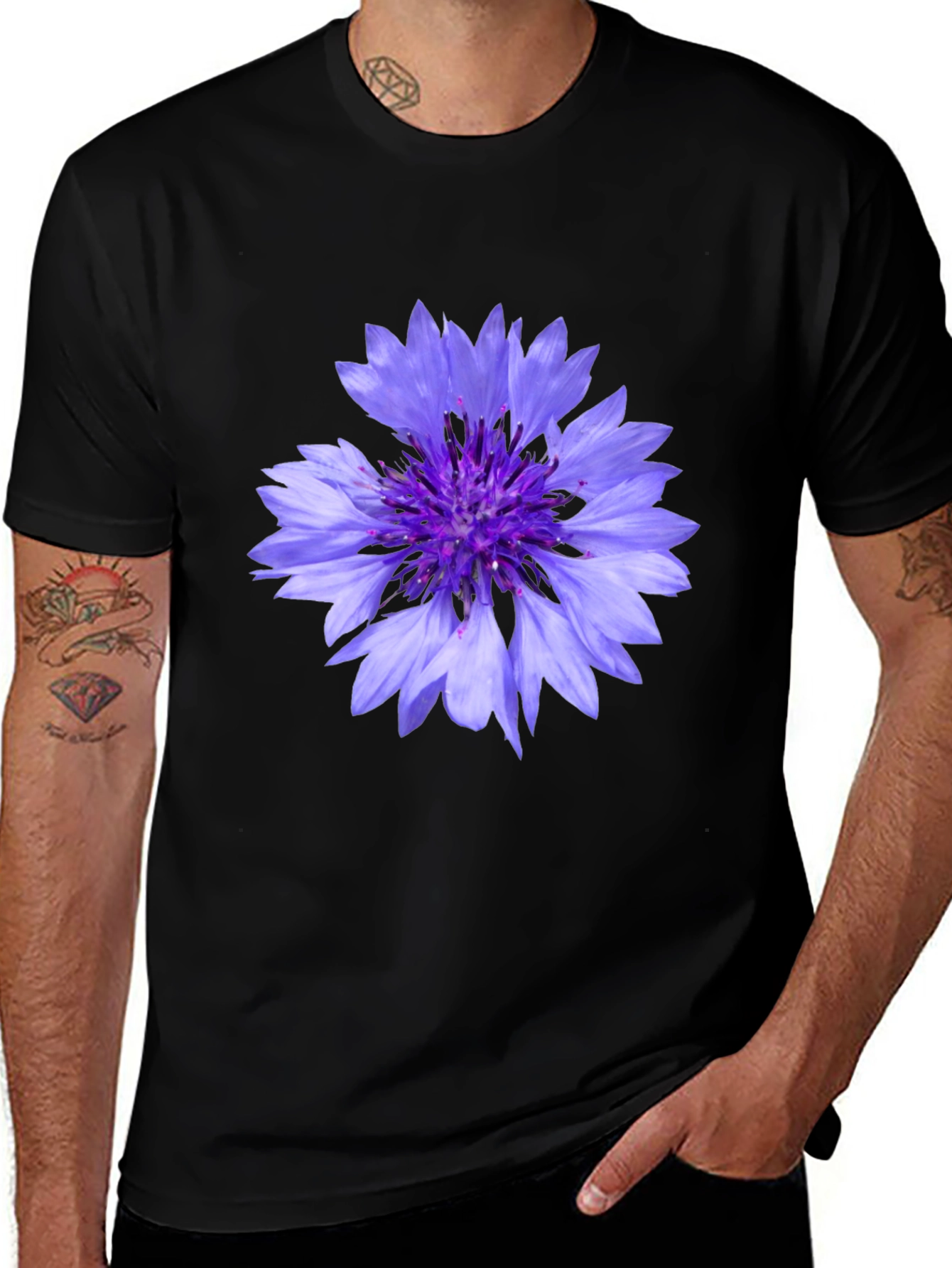 Floral Print Black T-Shirt - Stylish Mens Tee