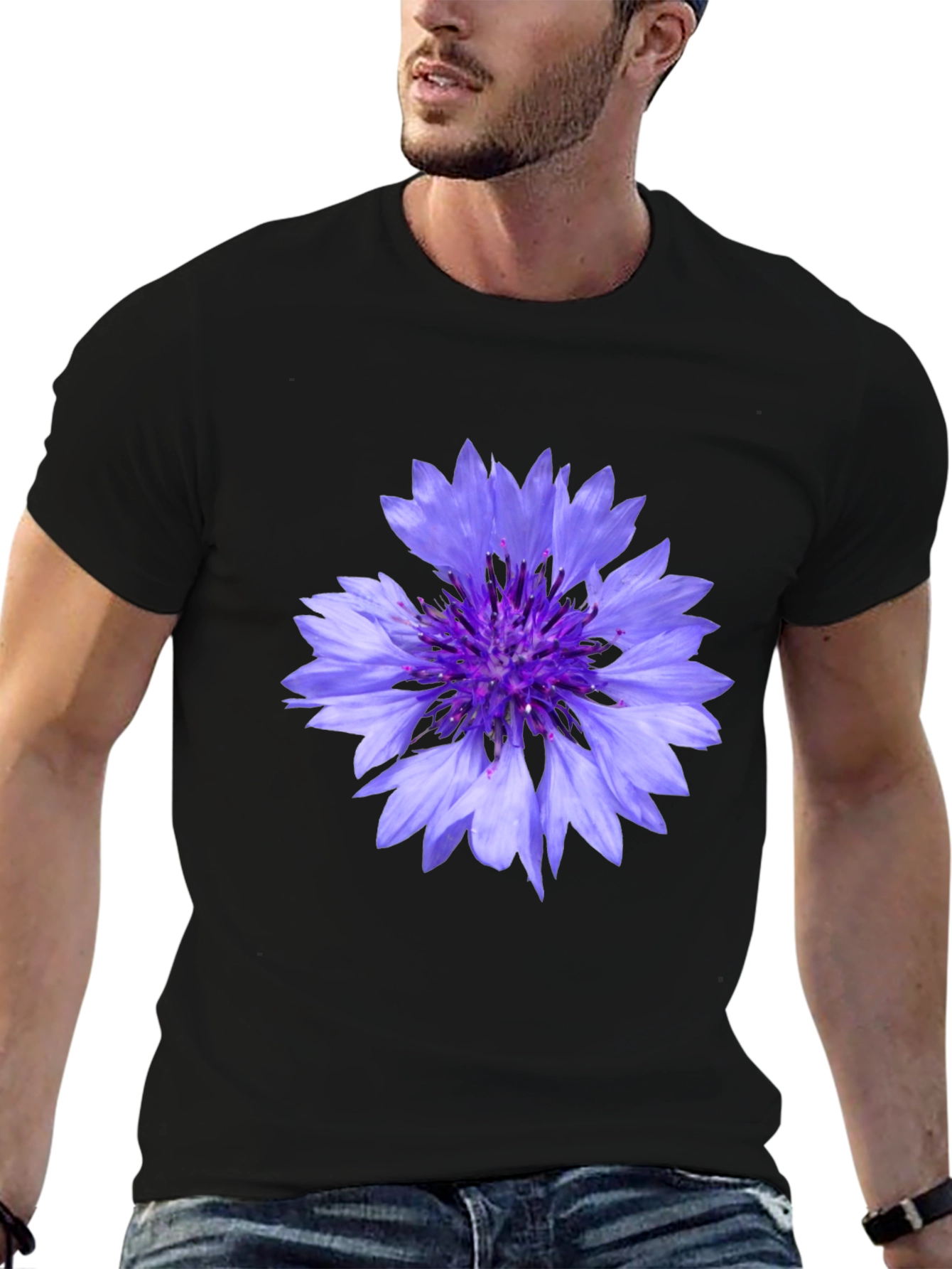 Floral Print Black T-Shirt - Stylish Mens Tee