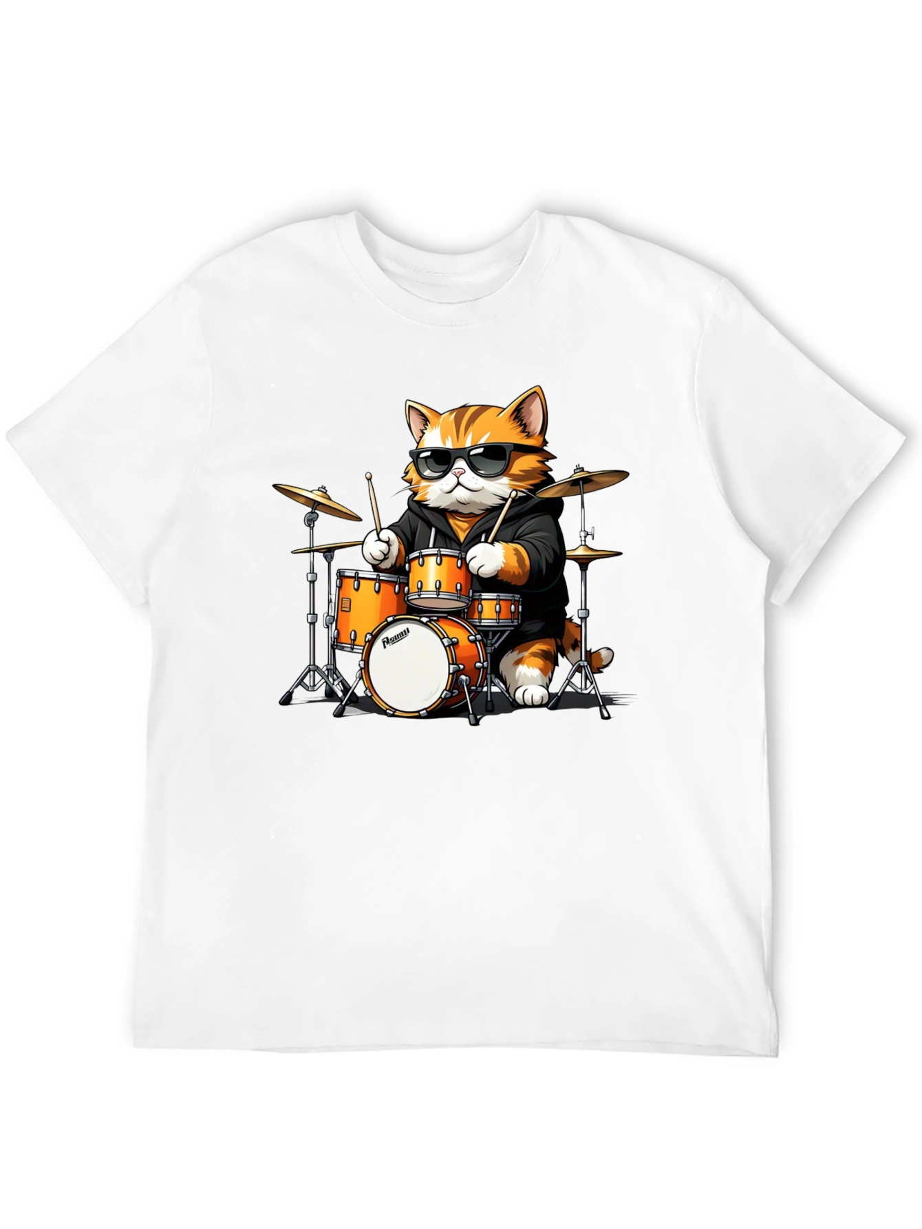 Cat Drummer T-Shirt: Cool Feline Band Tee