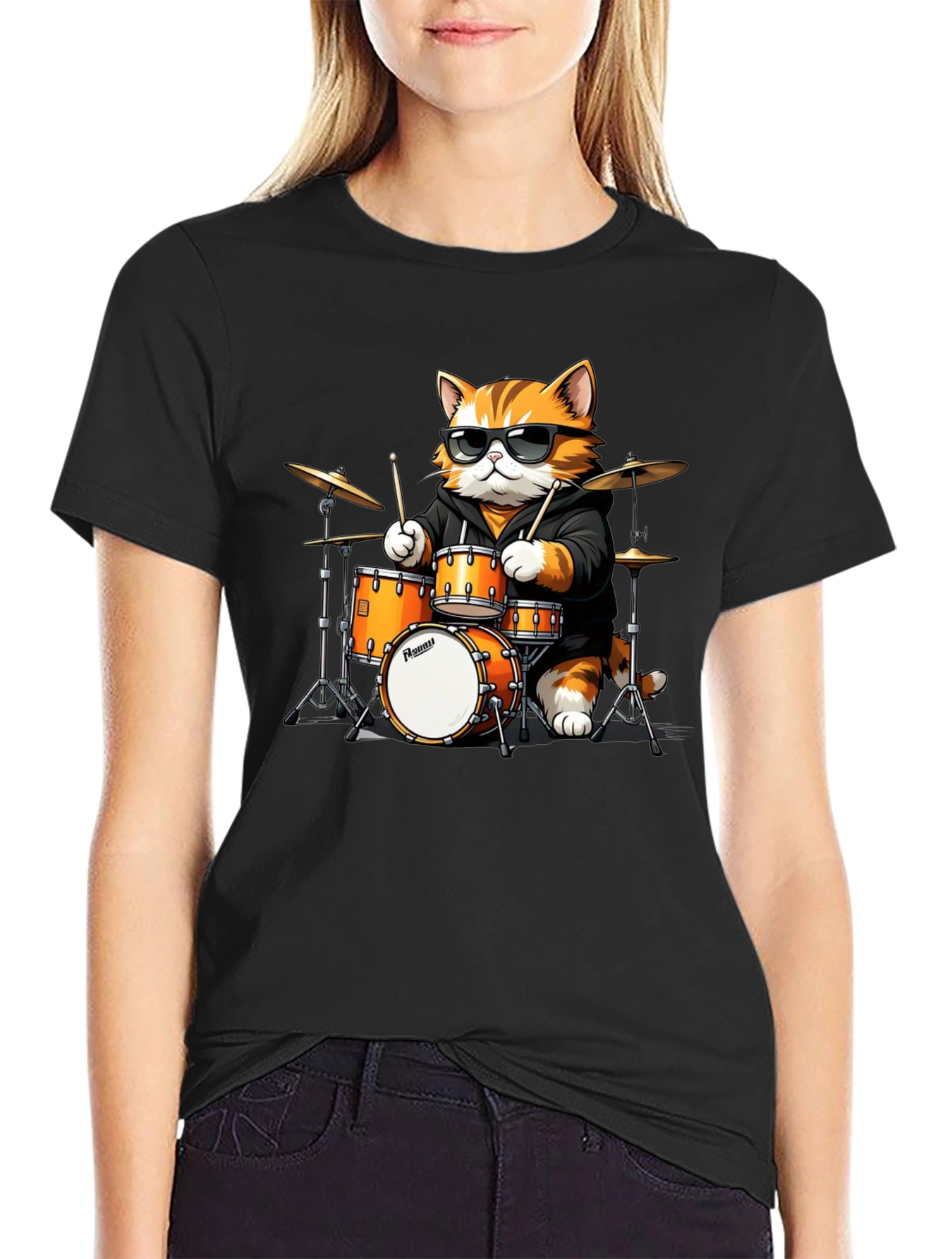 Cat Drummer T-Shirt: Cool Feline Band Tee