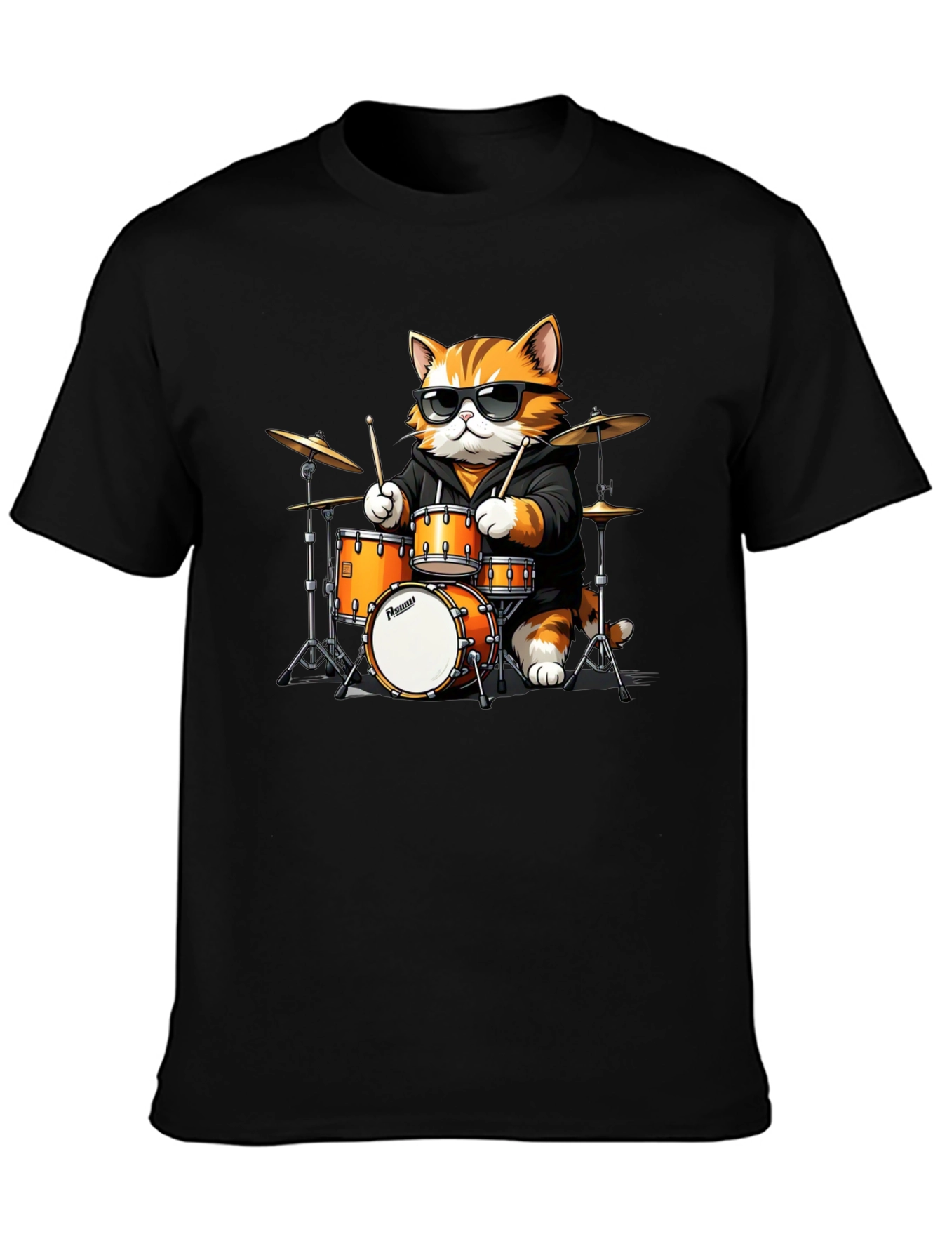 Cat Drummer T-Shirt: Cool Feline Band Tee