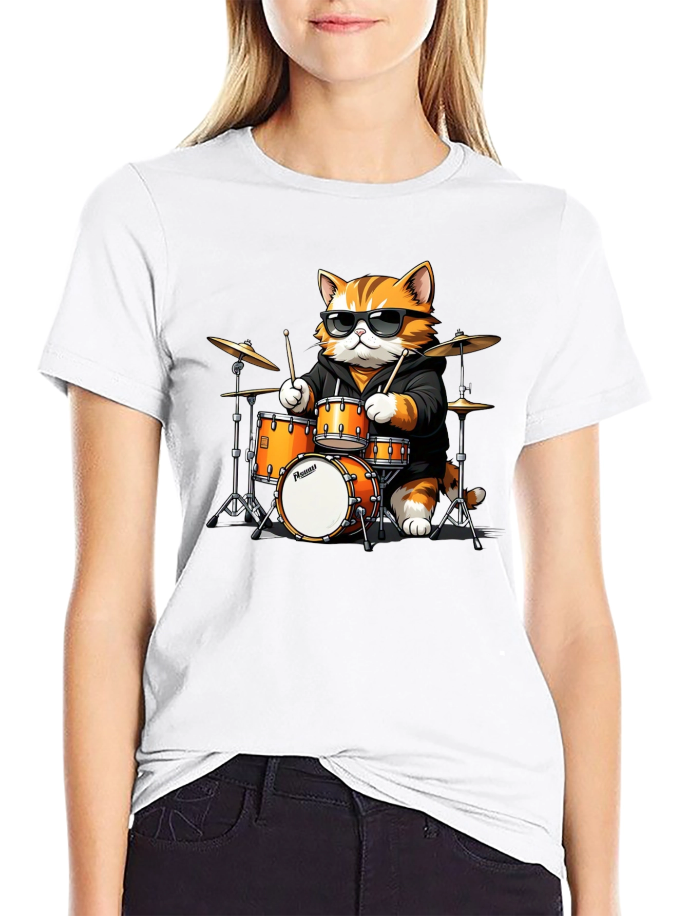 Cat Drummer T-Shirt: Cool Feline Band Tee