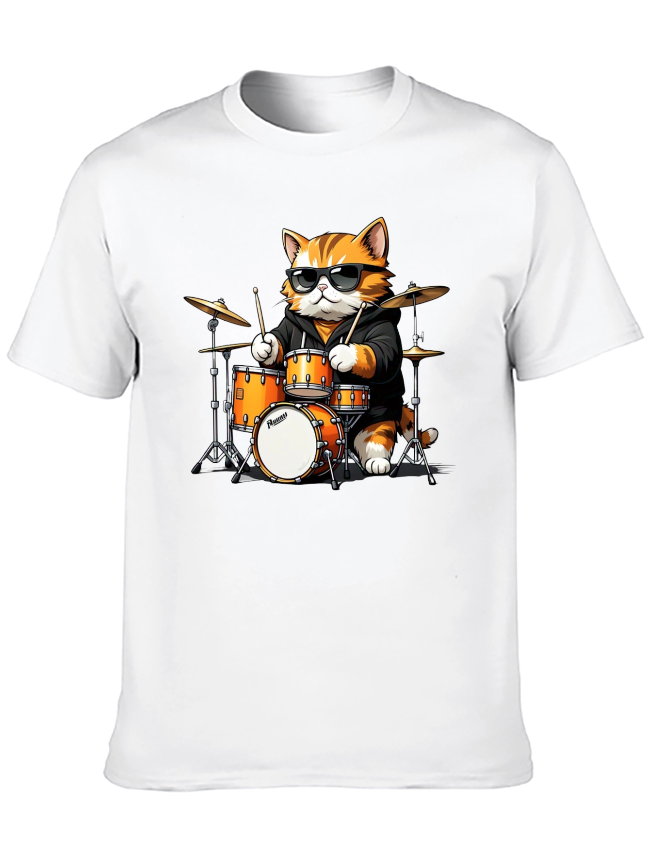 Cat Drummer T-Shirt: Cool Feline Band Tee