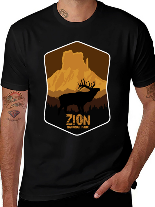 Zion National Park Elk Graphic T-Shirt