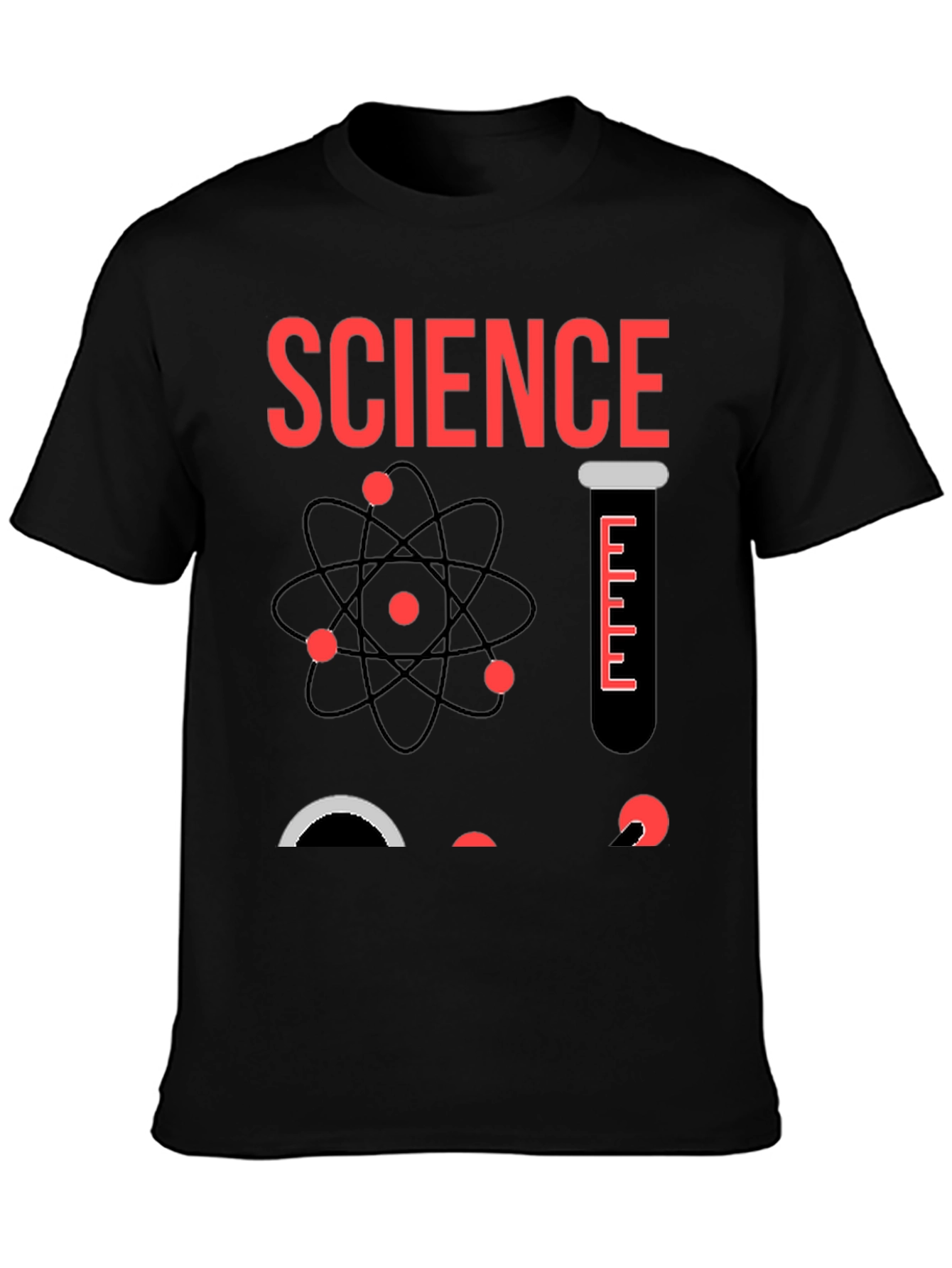Science Graphic T-Shirt - Black Cotton Blend