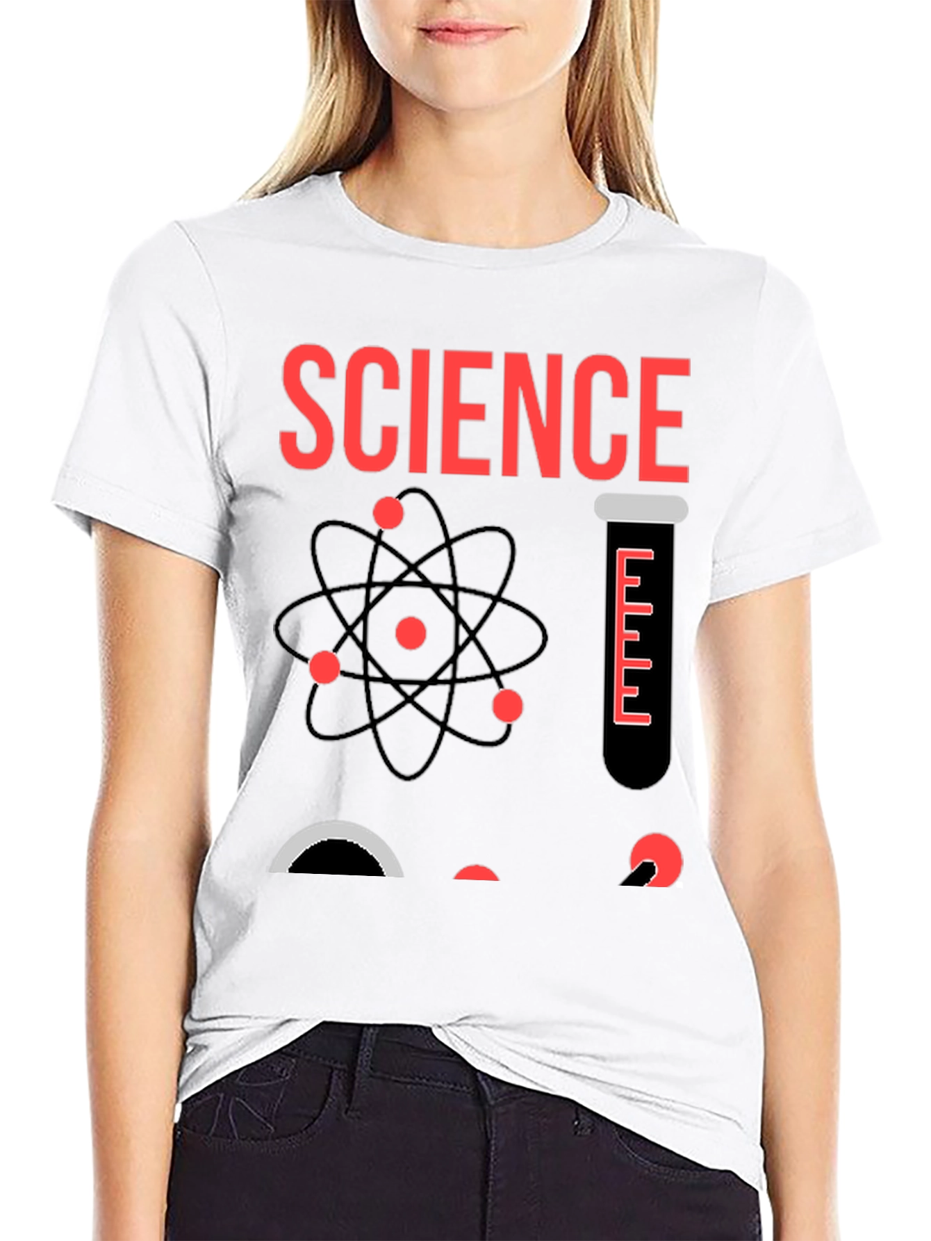Science Graphic T-Shirt - Black Cotton Blend