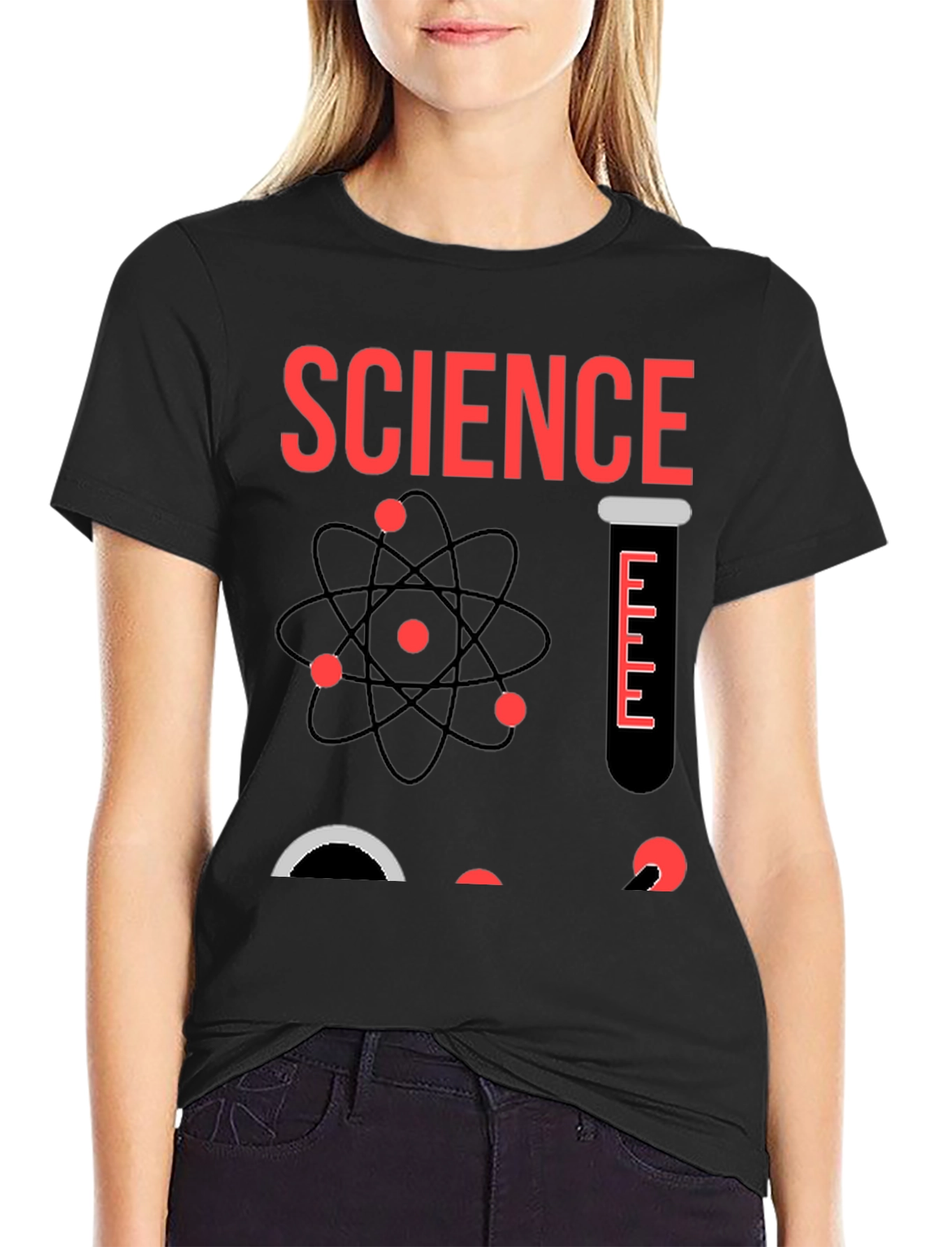 Science Graphic T-Shirt - Black Cotton Blend