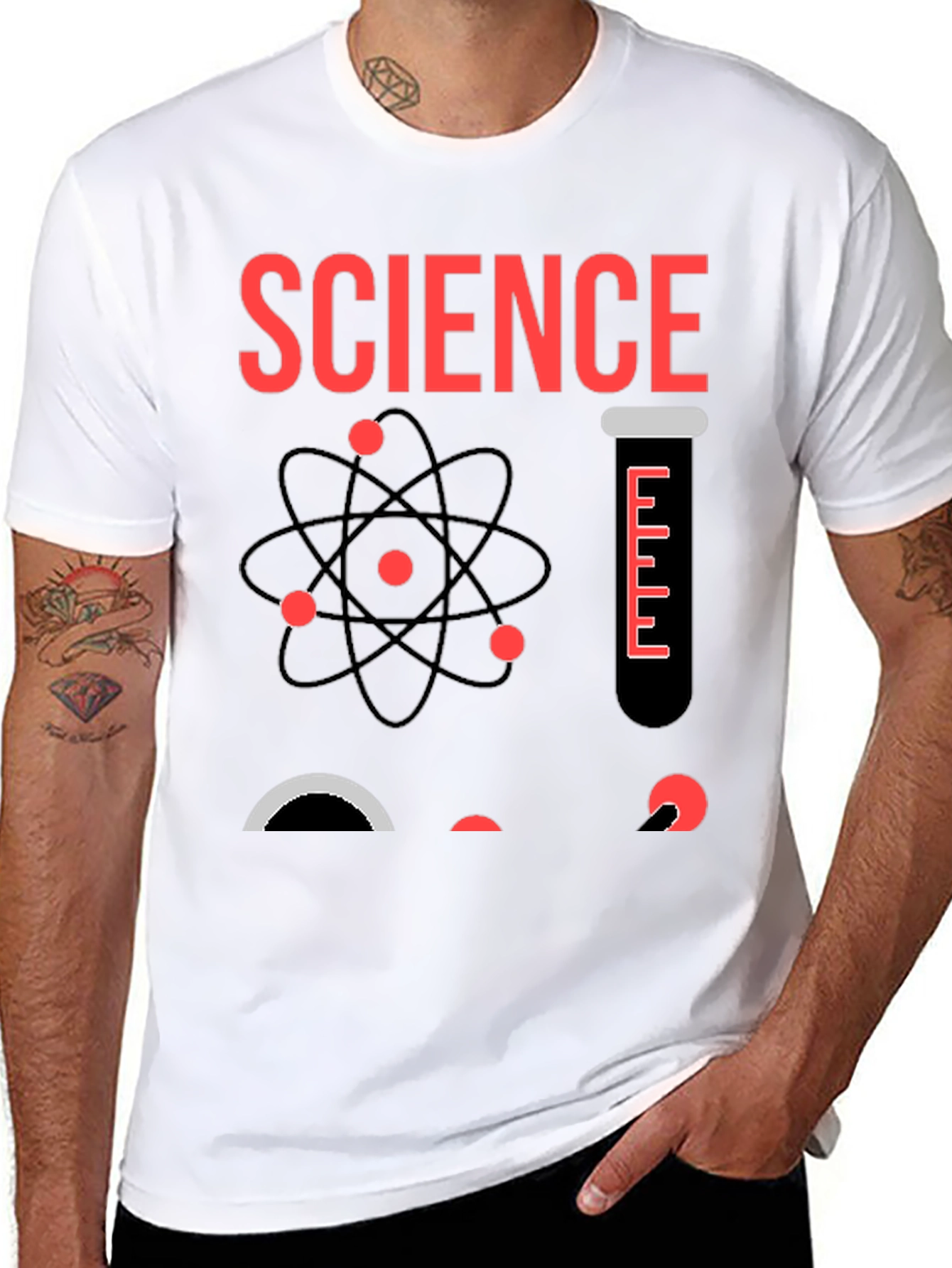 Science Graphic T-Shirt - Black Cotton Blend