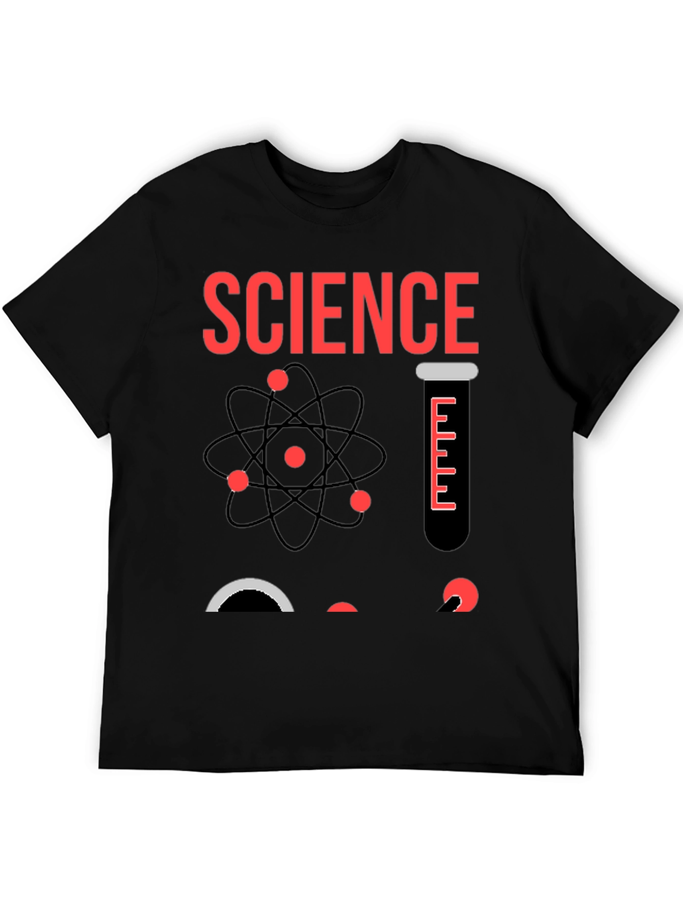 Science Graphic T-Shirt - Black Cotton Blend