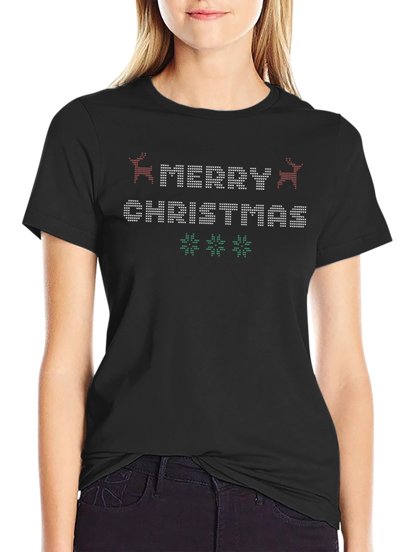 Merry Christmas Sweater Pattern Graphic Tee